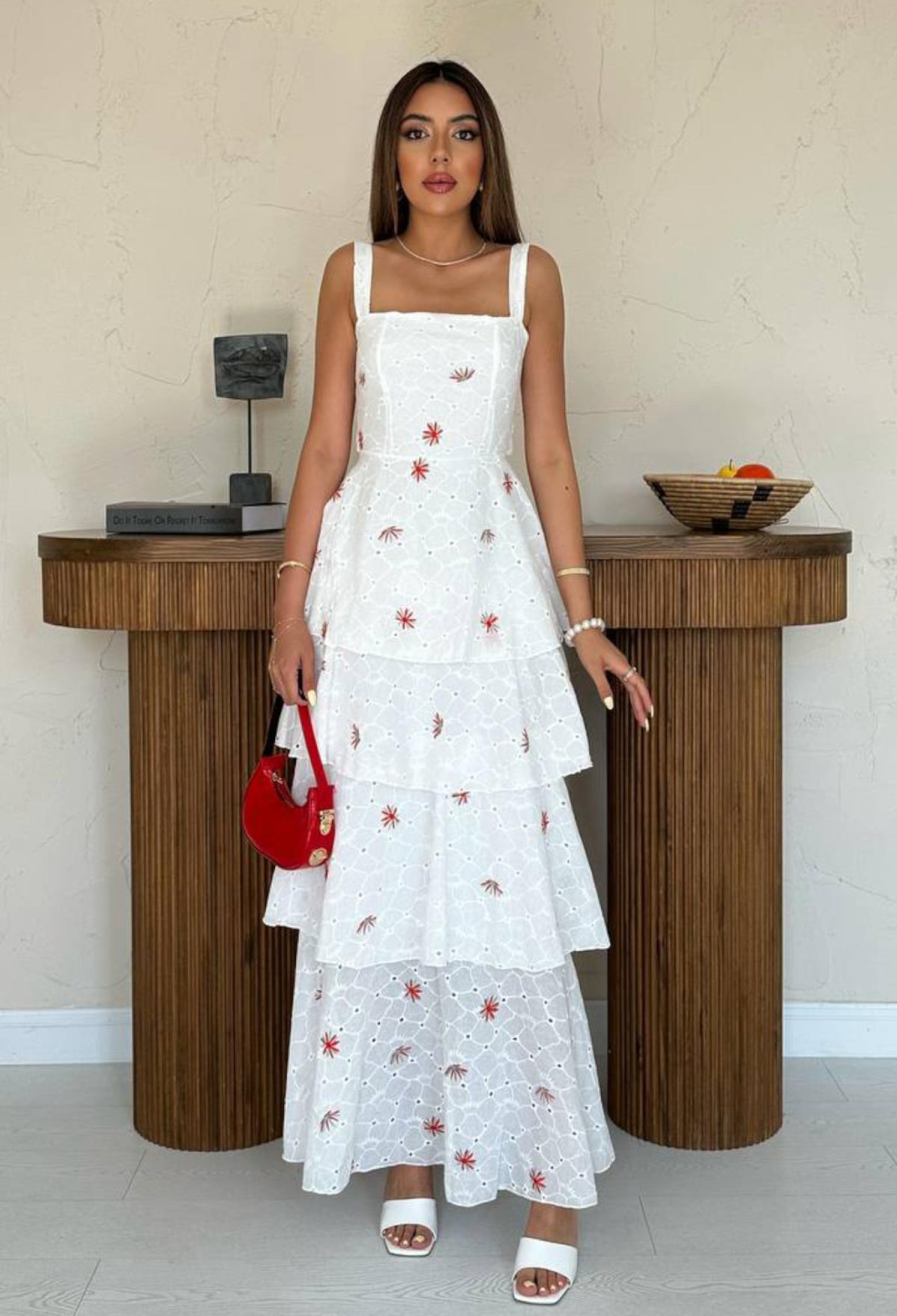 Elegant White Fit And Flare Dress - Brand: Elisa - Women & Kids, Baby Clothes Wholesale - TheBS Women