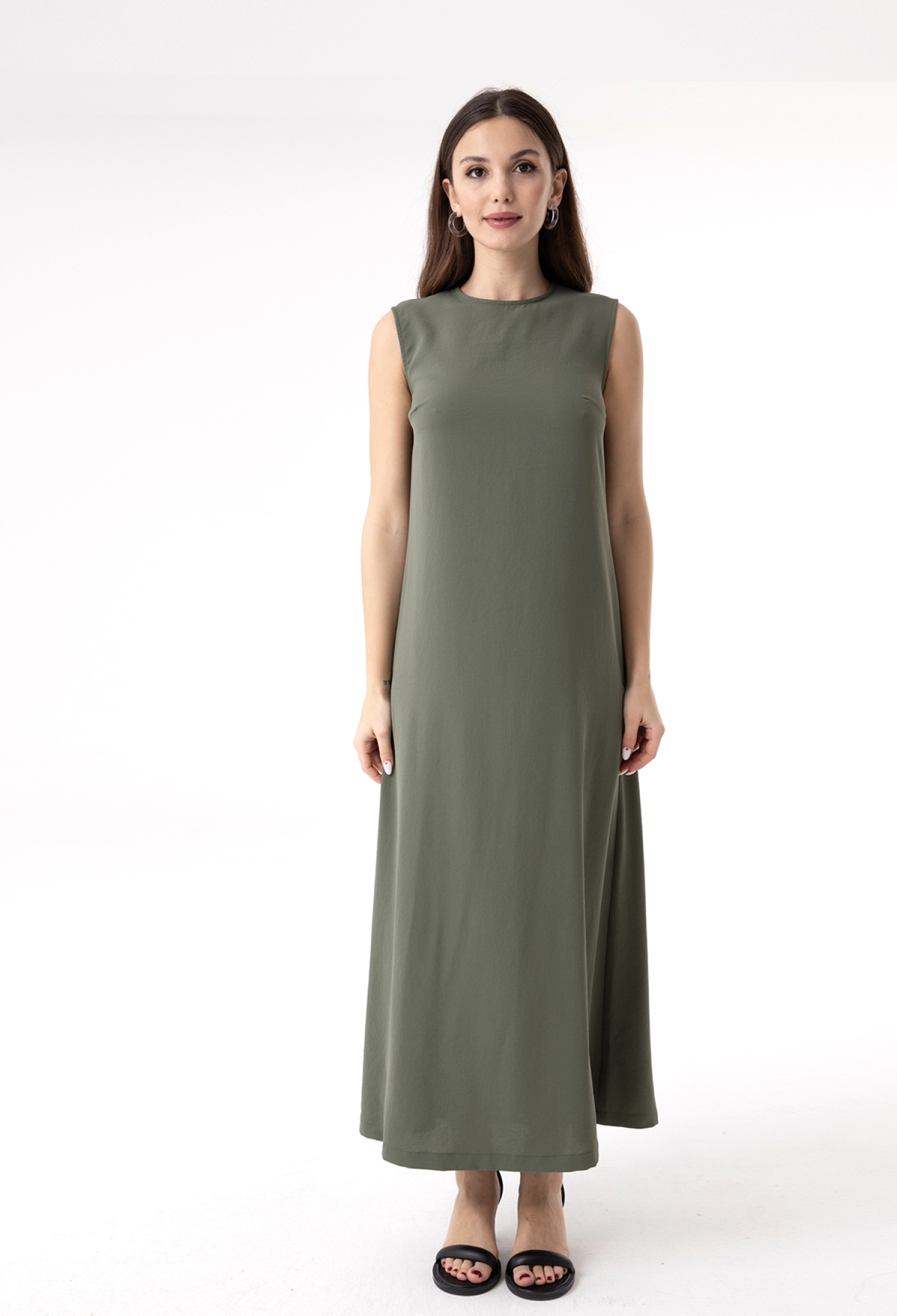 Elegant Green Sleeveless Shift Dress With Cap Sleeves - Brand: Puane - Women & Kids, Baby Clothes Wholesale - TheBS Women