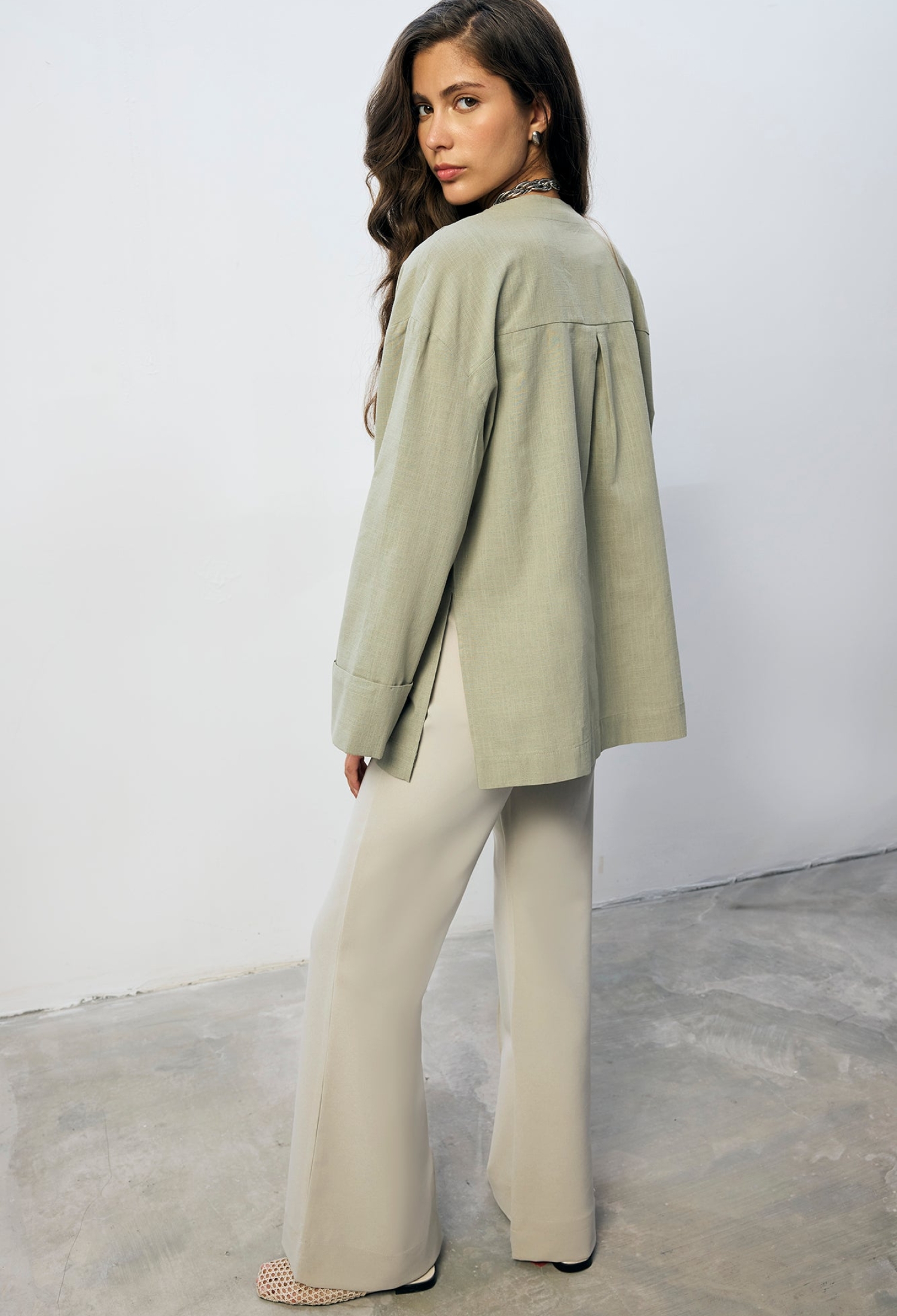 Elegant Oversized Single-Breasted Blazer Jacket - Brand: Touche Prive - Women & Kids, Baby Clothes Wholesale - TheBS Women