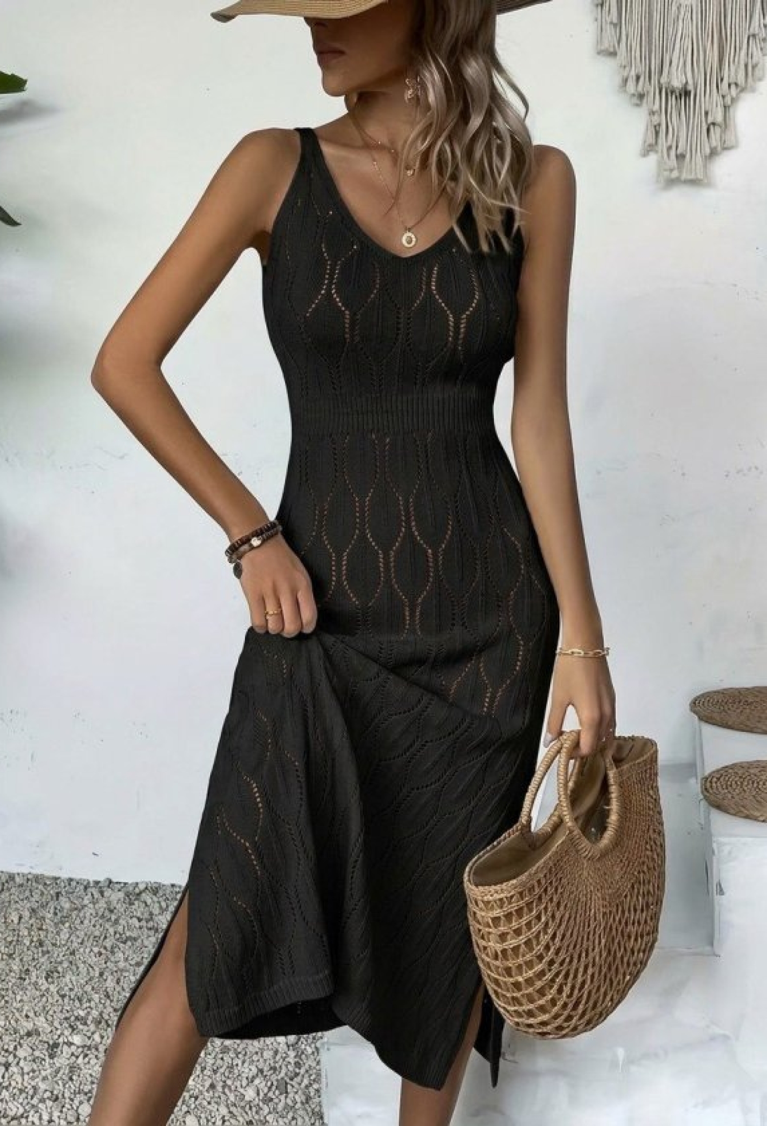 Bodycon Midi Dress With V-Neck - Brand: Janes - Women & Kids, Baby Clothes Wholesale - TheBS Women