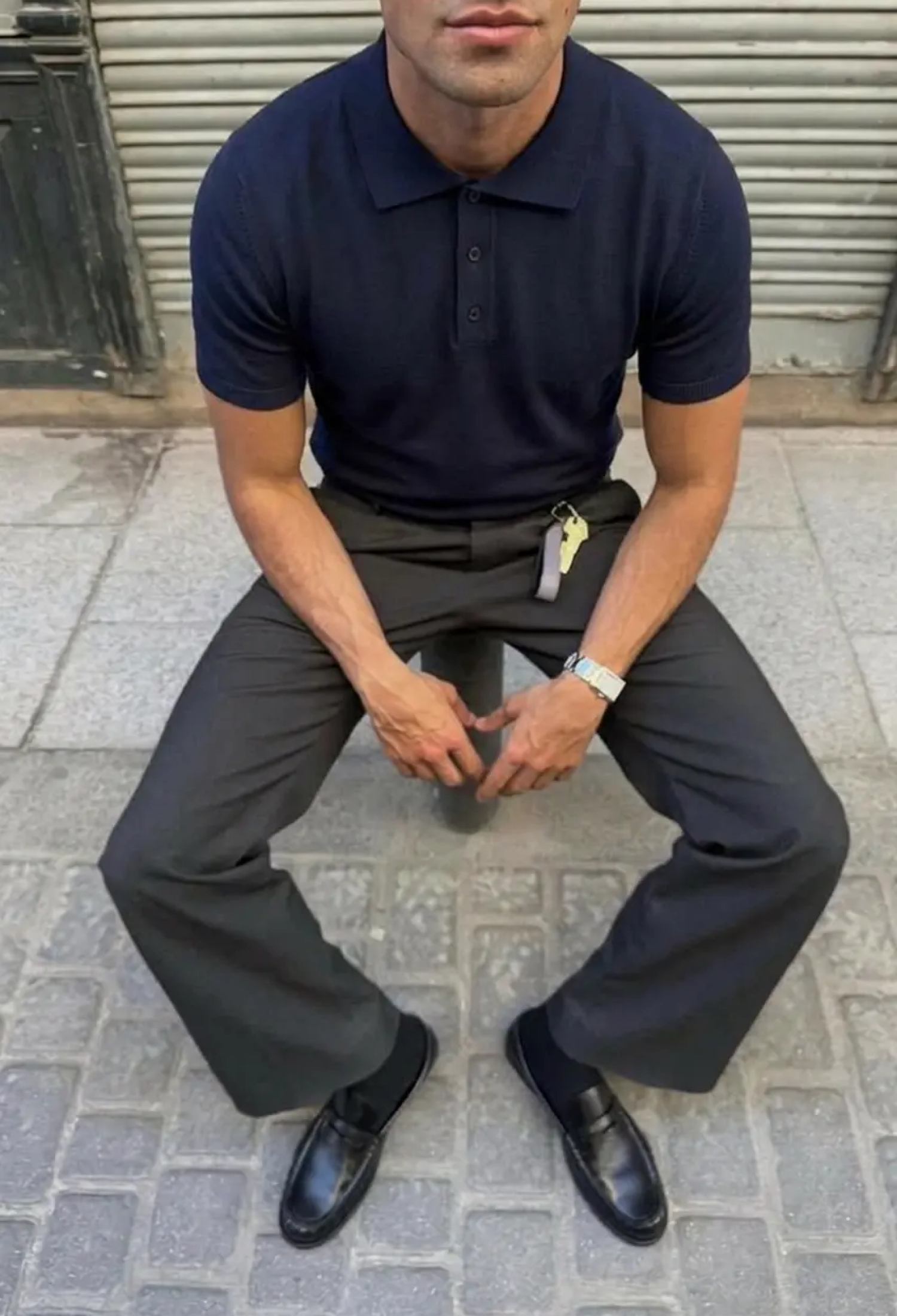 NavySlim Fit Casual Formal Polo Neck Shirt - Brand: EYYO ATELIER - Women & Kids, Baby Clothes Wholesale - TheBS Women