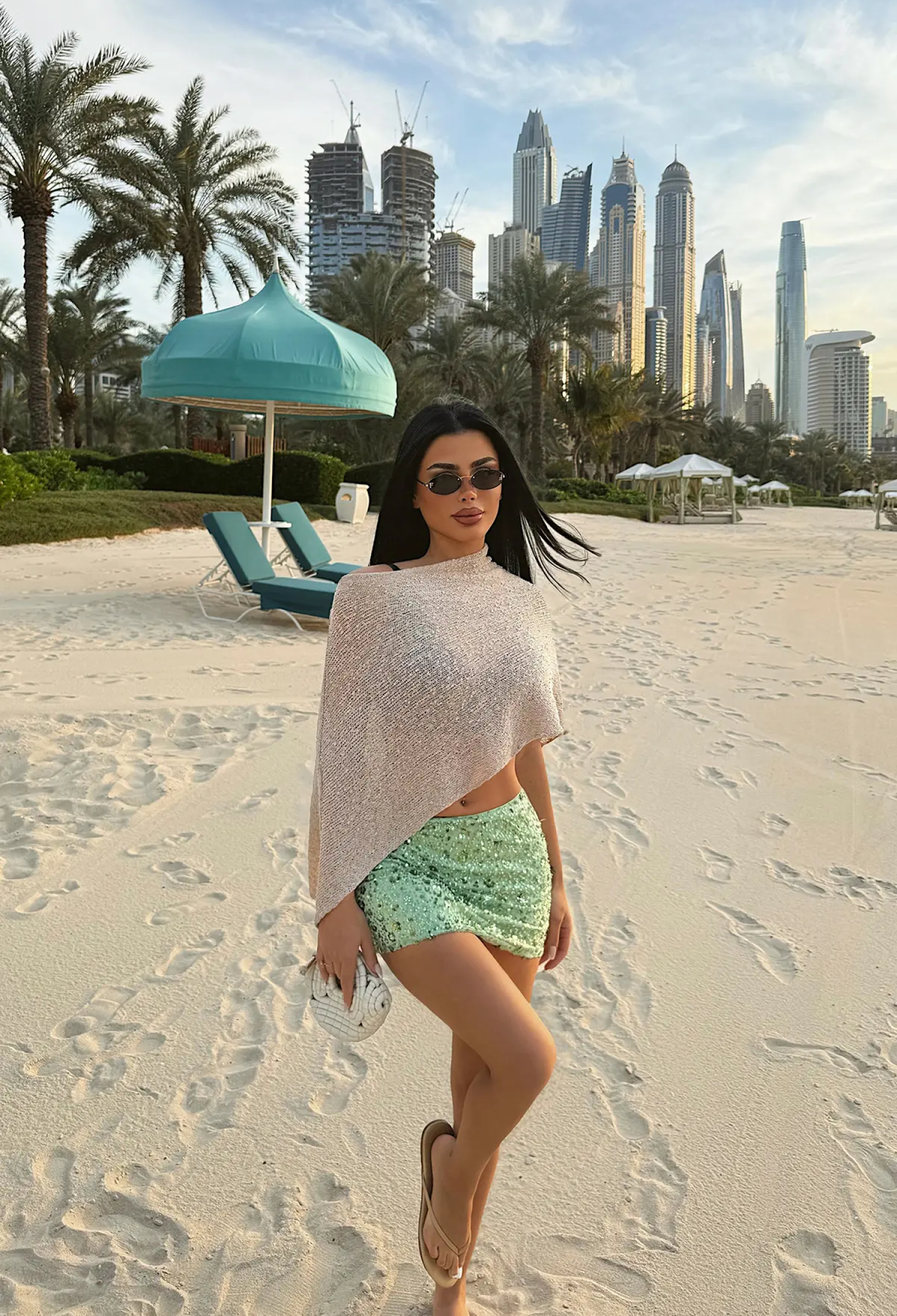 Beige Poncho - Sexy Casual Elegant Glam - Brand: EYYO ATELIER - Women & Kids, Baby Clothes Wholesale - TheBS Women