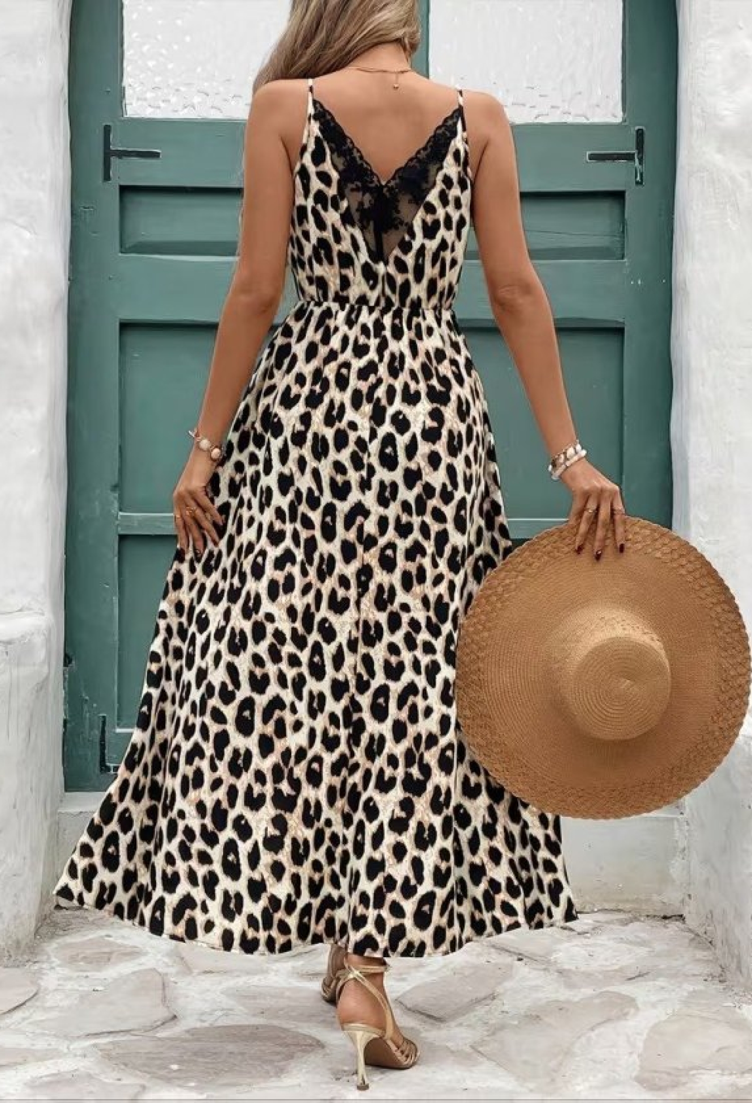 Black Sexy Slip Maxi Dress With Leopard Print - Brand: Janes - Women & Kids, Baby Clothes Wholesale - TheBS Women