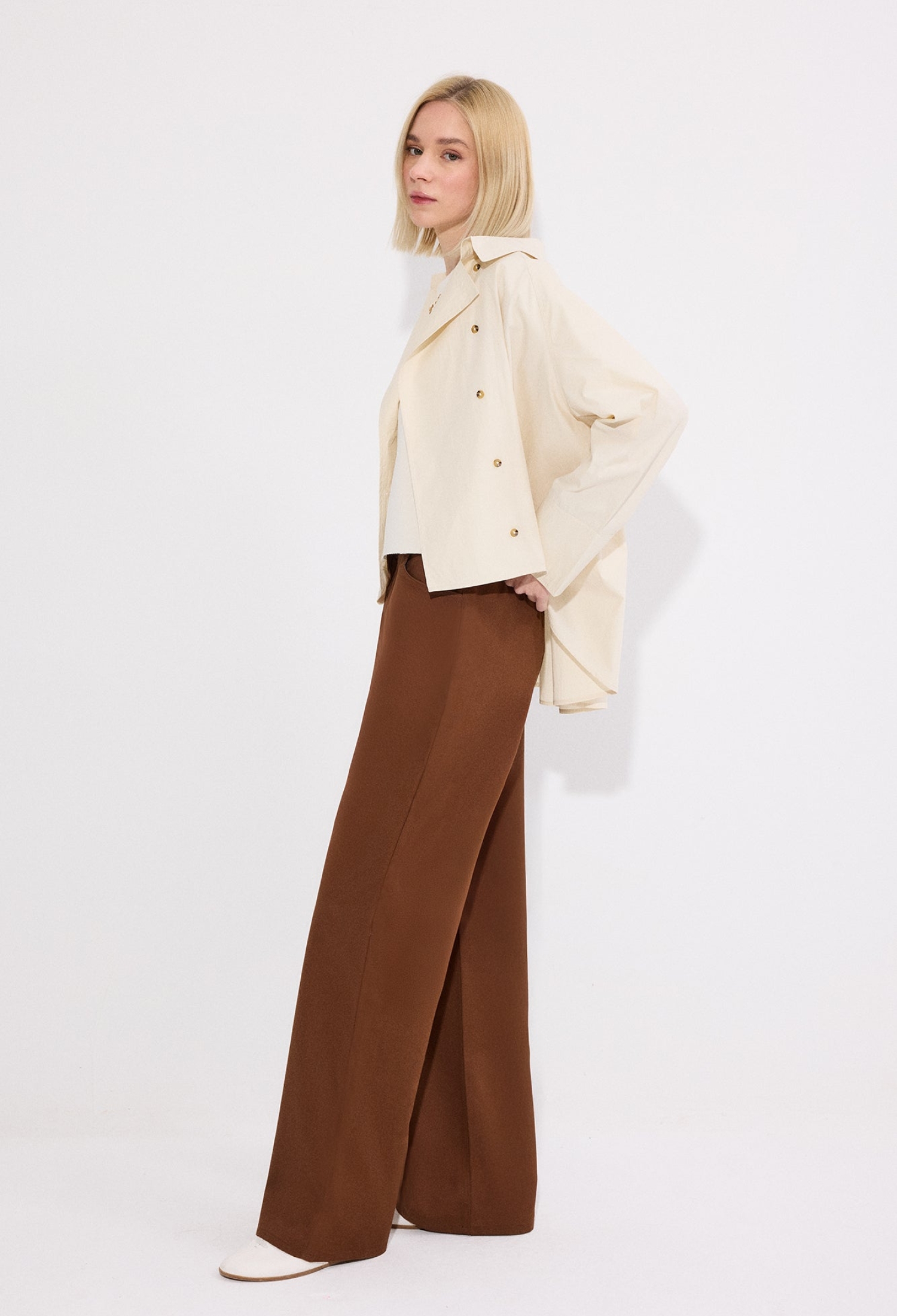 Brown Palazzo Pants - Brand: Touche Prive - Women & Kids, Baby Clothes Wholesale - TheBS Women