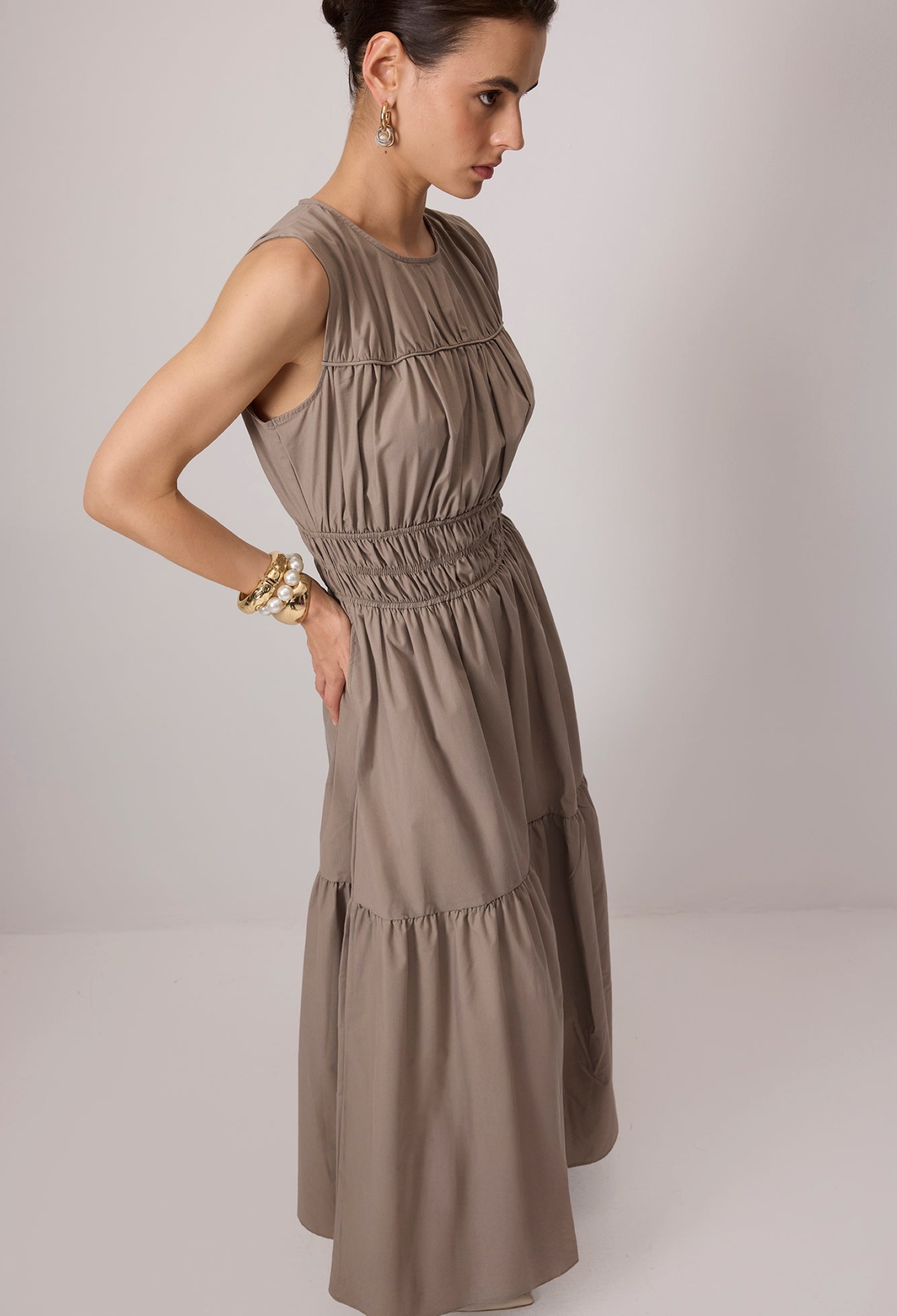 Sleeveless Maxi Smock Dress - Brand: Touche Prive - Women & Kids, Baby Clothes Wholesale - TheBS Women