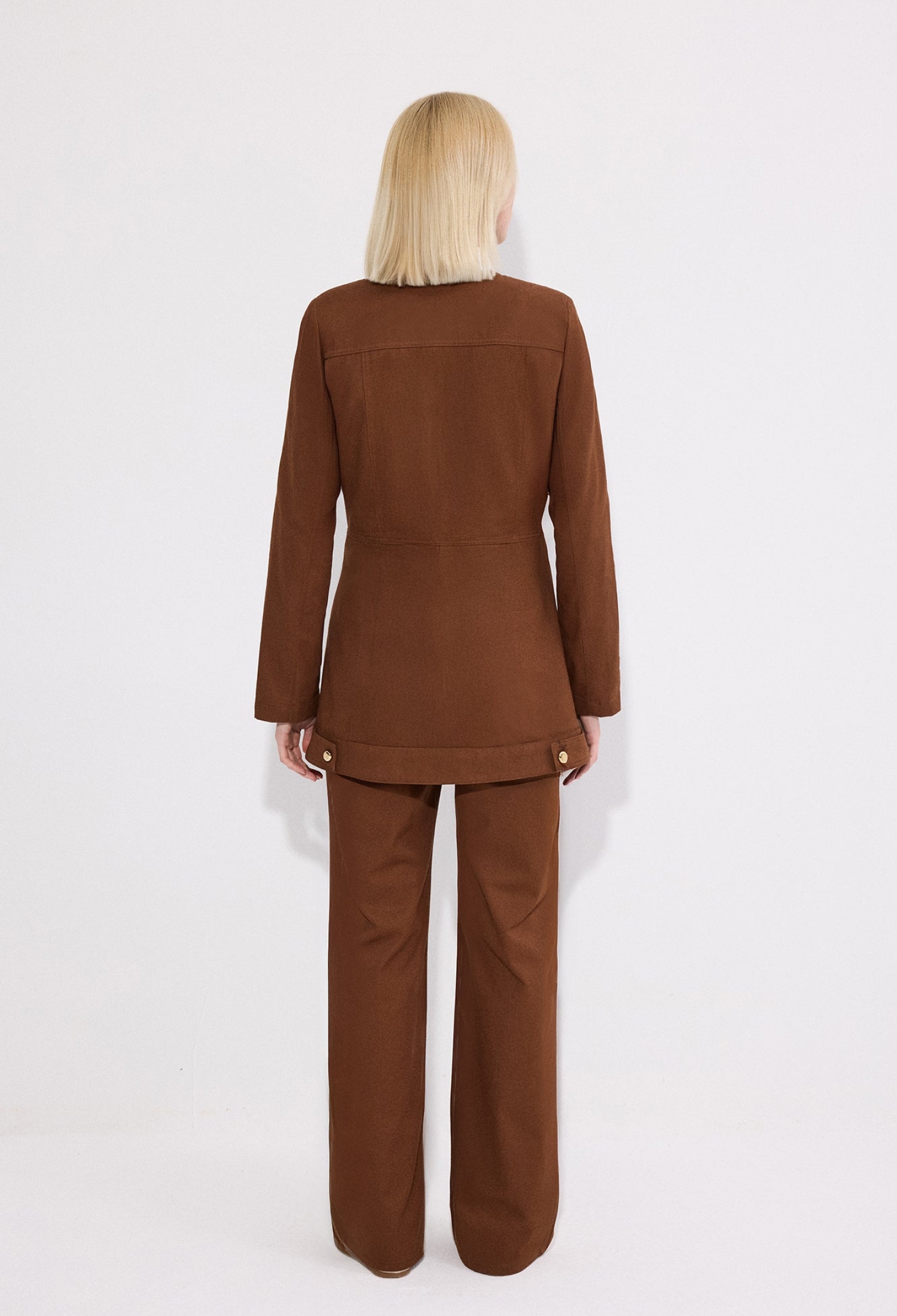 Brown Single-Breasted Blazer Jacket - Brand: Touche Prive - Women & Kids, Baby Clothes Wholesale - TheBS Women