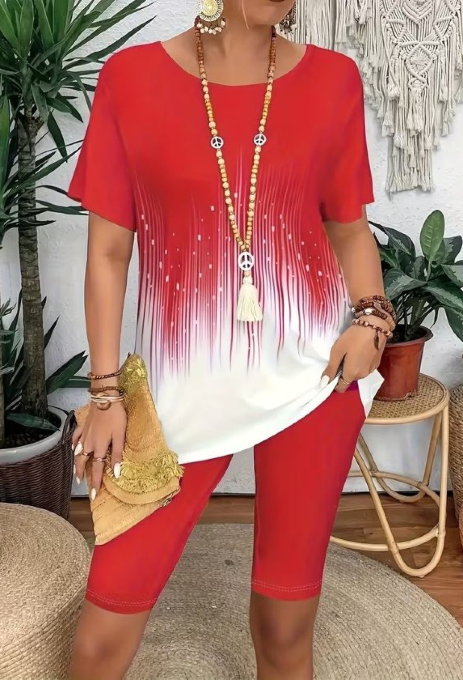 Casual Plus Size Set With Brush Stroke Pattern - Brand: Janes - Women & Kids, Baby Clothes Wholesale - TheBS Women