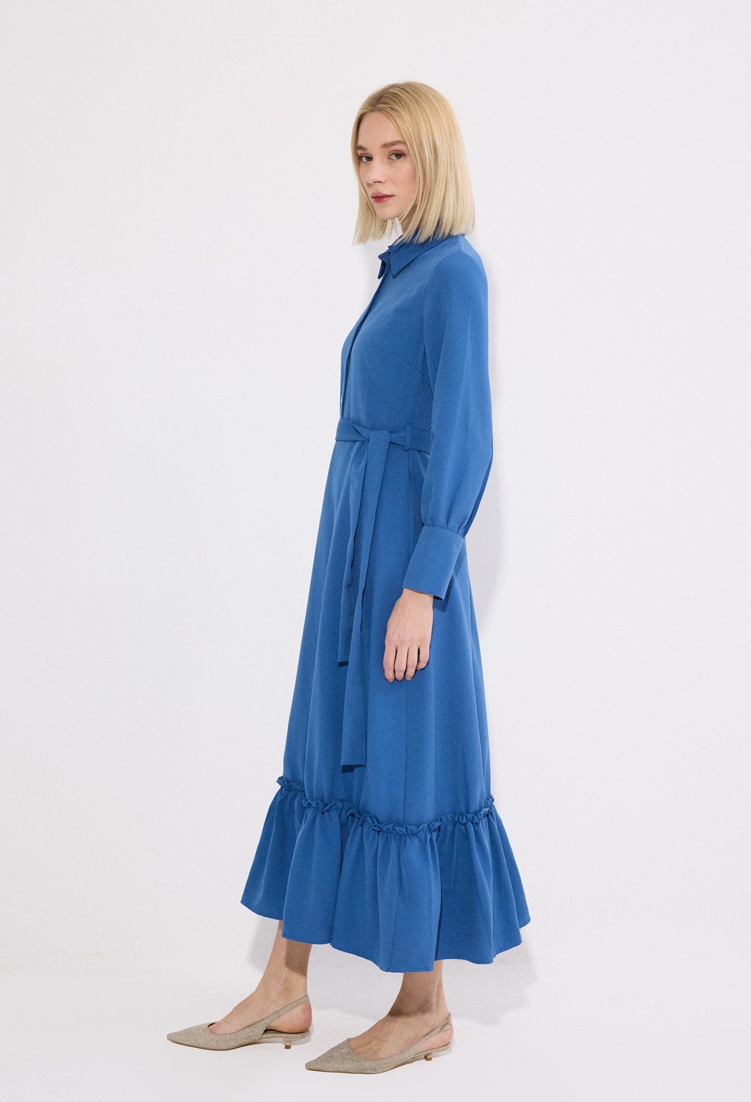 ElegantShirt Dress With Notched Neck - Brand: Touche Prive - Women & Kids, Baby Clothes Wholesale - TheBS Women