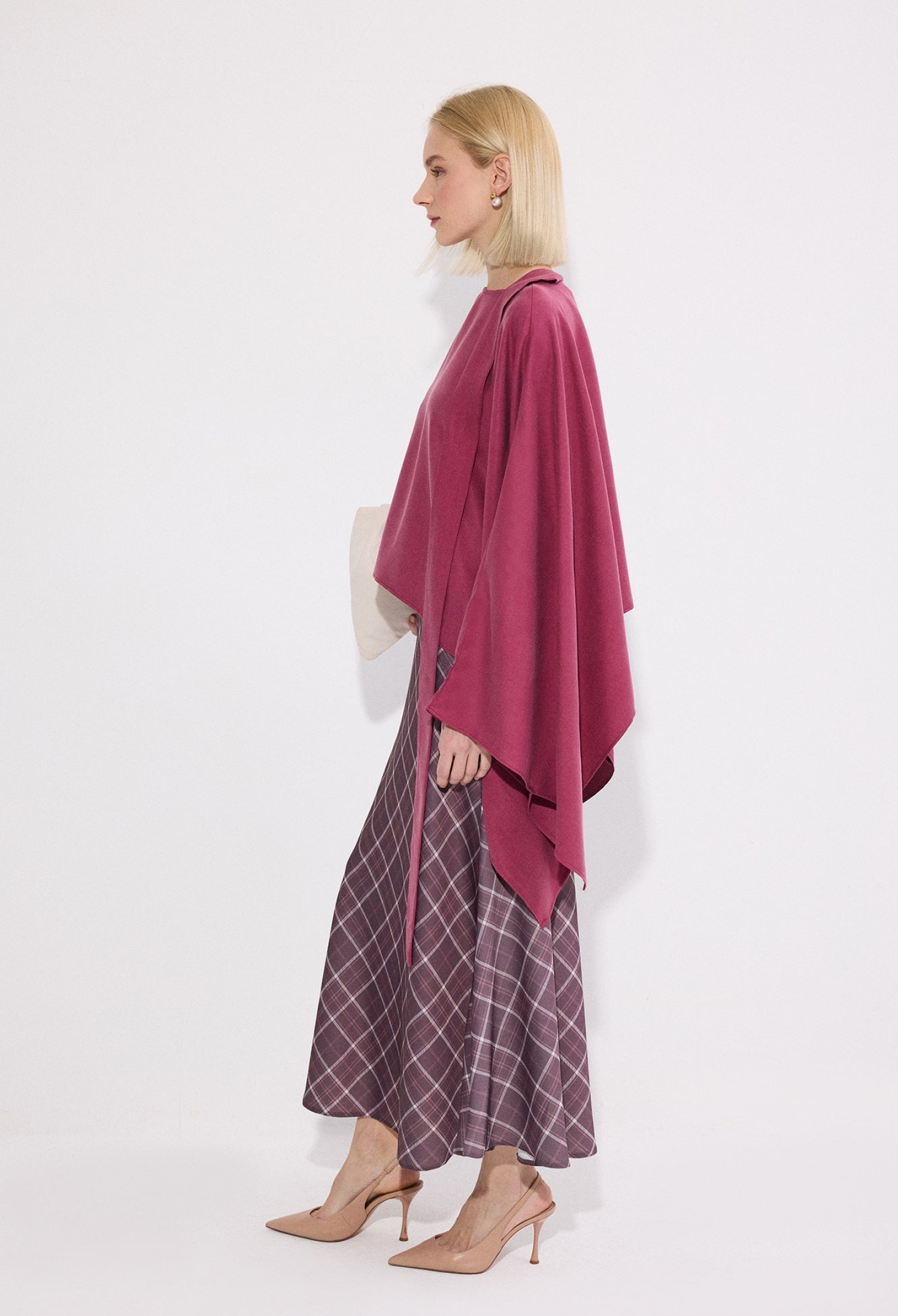 Claret Red Flared Maxi Skirt - Brand: Touche Prive - Women & Kids, Baby Clothes Wholesale - TheBS Women