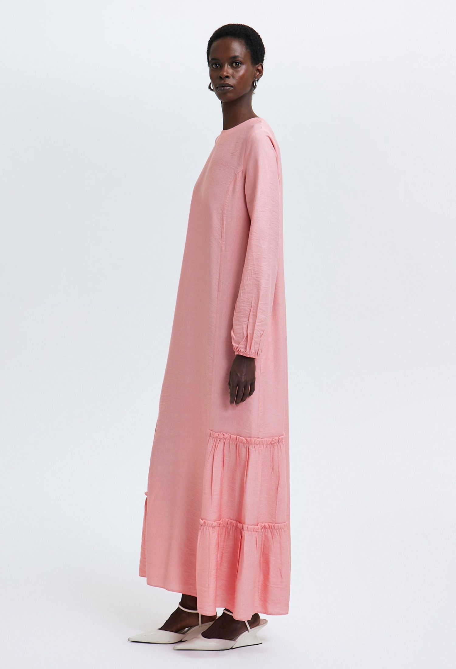 Elegant Pink Floor Length Smock Dress - Brand: Touche Prive - Women & Kids, Baby Clothes Wholesale - TheBS Women