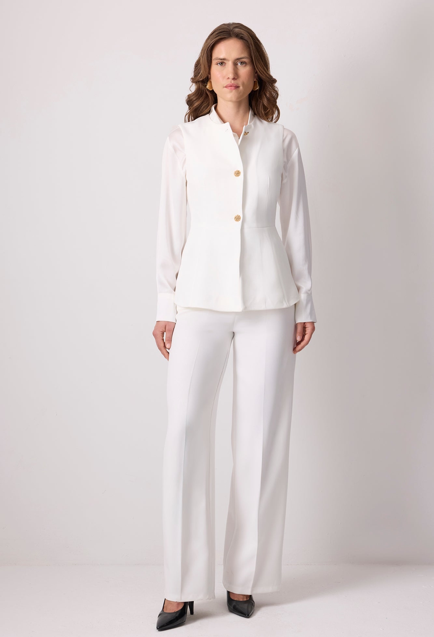 White Elegant Formal Suit With Shawl Collar - Brand: Touche Prive - Women & Kids, Baby Clothes Wholesale - TheBS Women