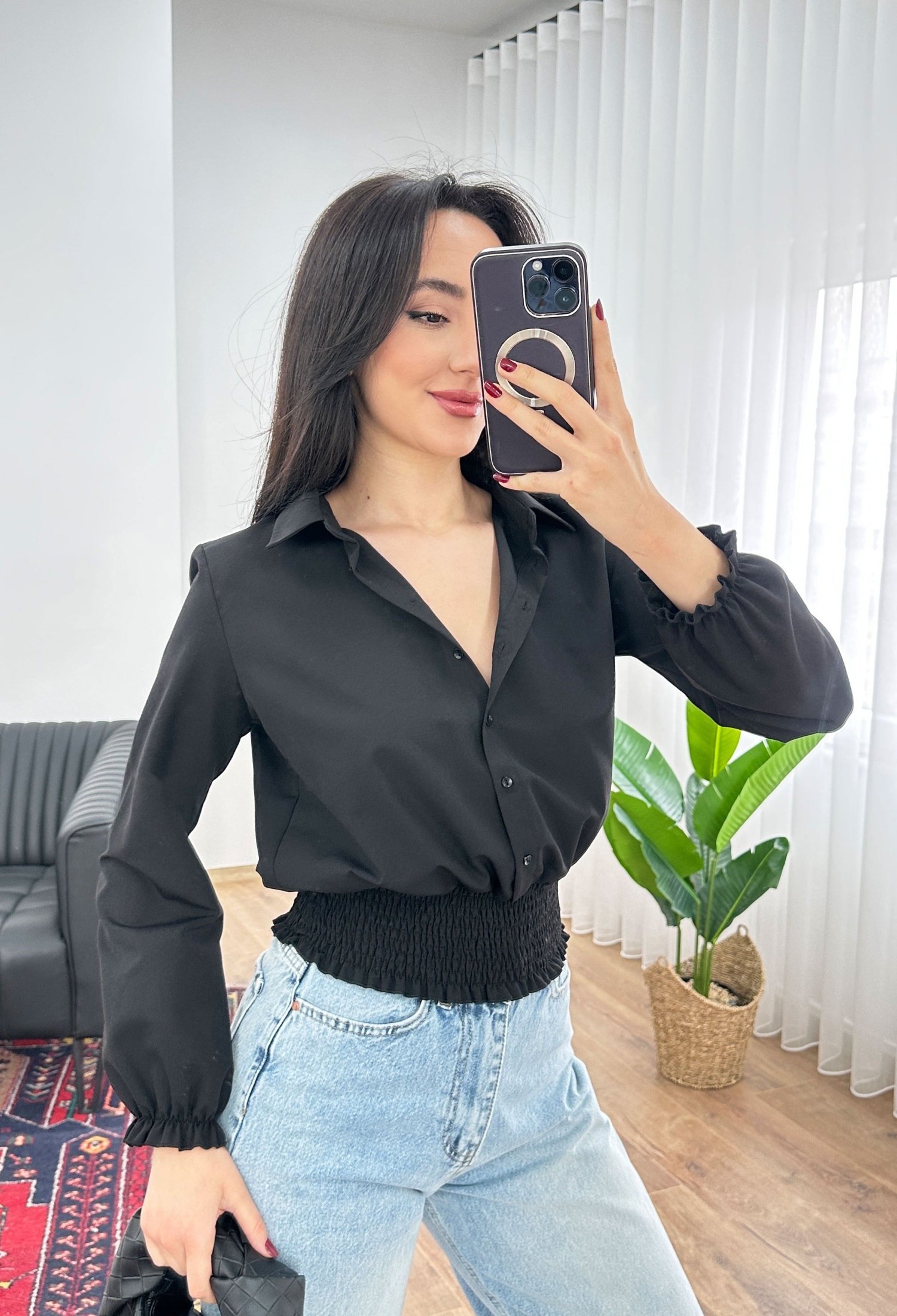 Fitted Buttoned Shirt With Notched Neck - Brand: Lustrin - Women & Kids, Baby Clothes Wholesale - TheBS Women