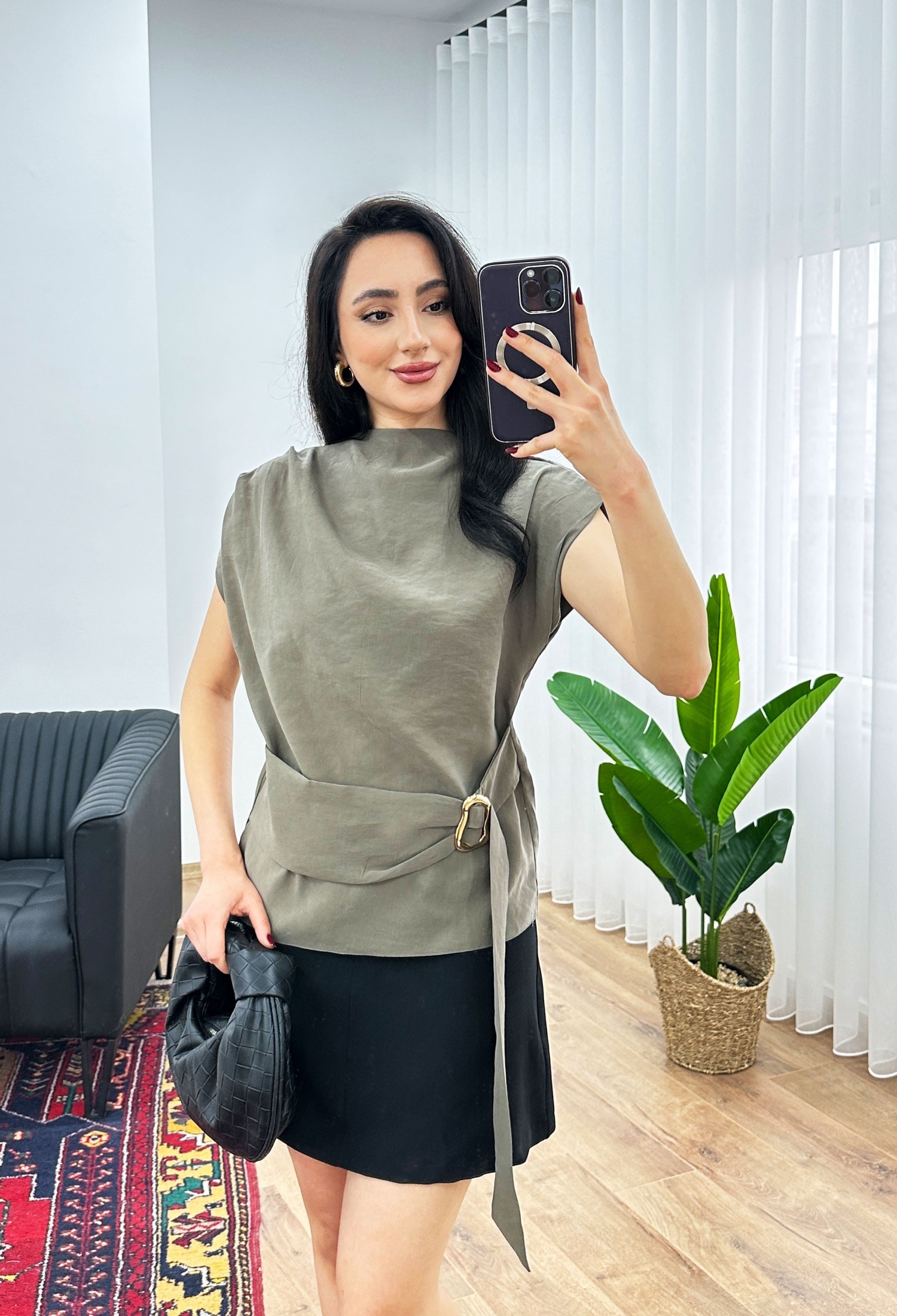 Blouse With Cap Sleeve And High Neck - Brand: Lustrin - Women & Kids, Baby Clothes Wholesale - TheBS Women