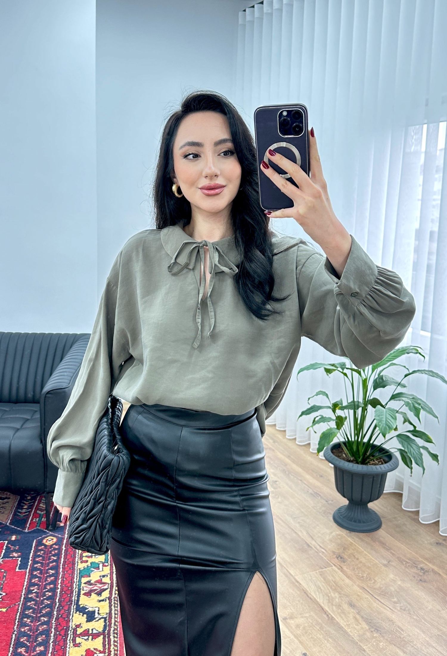 Blouse With Polo Neck And Oversized Fit - Brand: Lustrin - Women & Kids, Baby Clothes Wholesale - TheBS Women