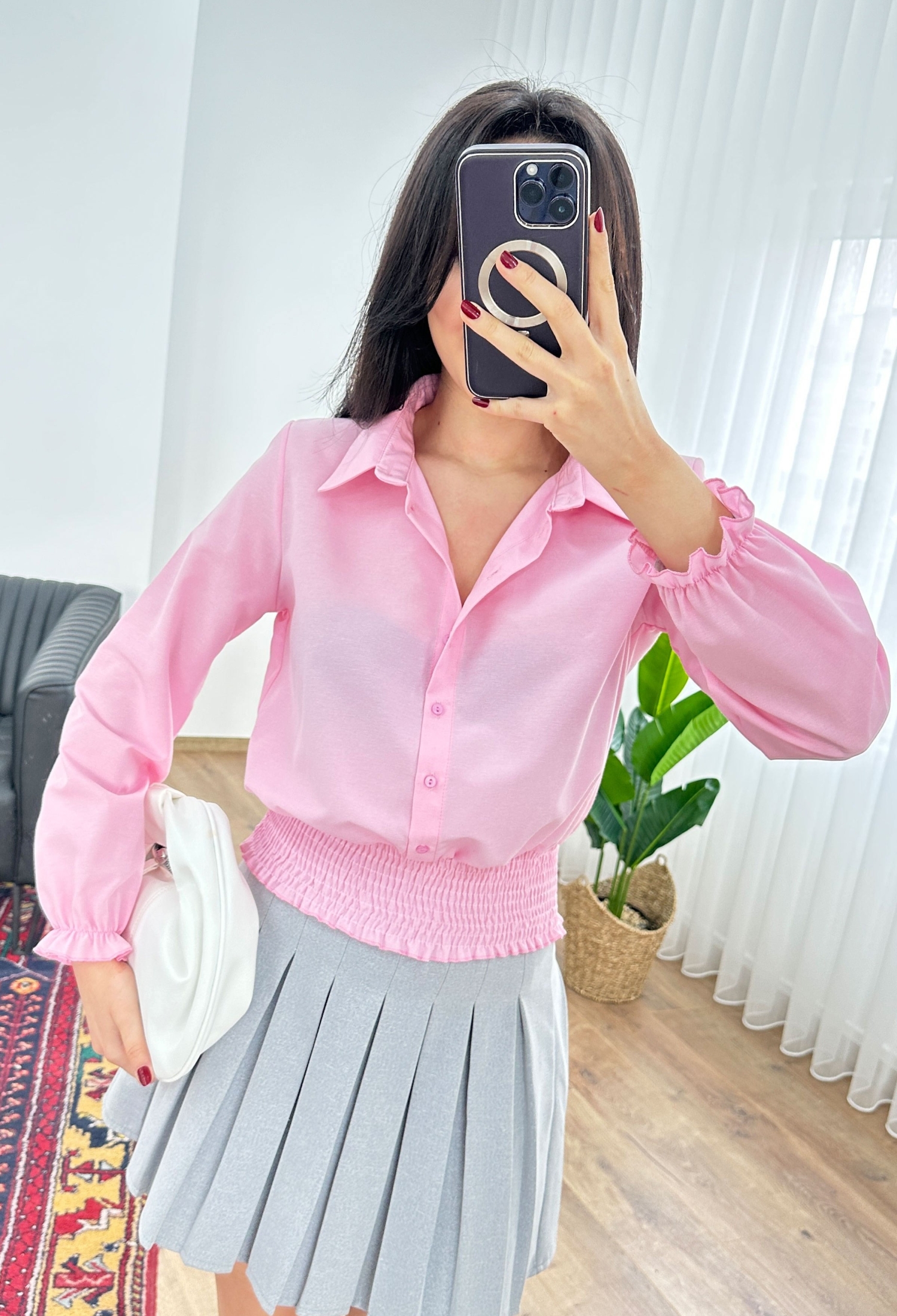 Casual Elegant Shirt With Notched Neck - Brand: Lustrin - Women & Kids, Baby Clothes Wholesale - TheBS Women