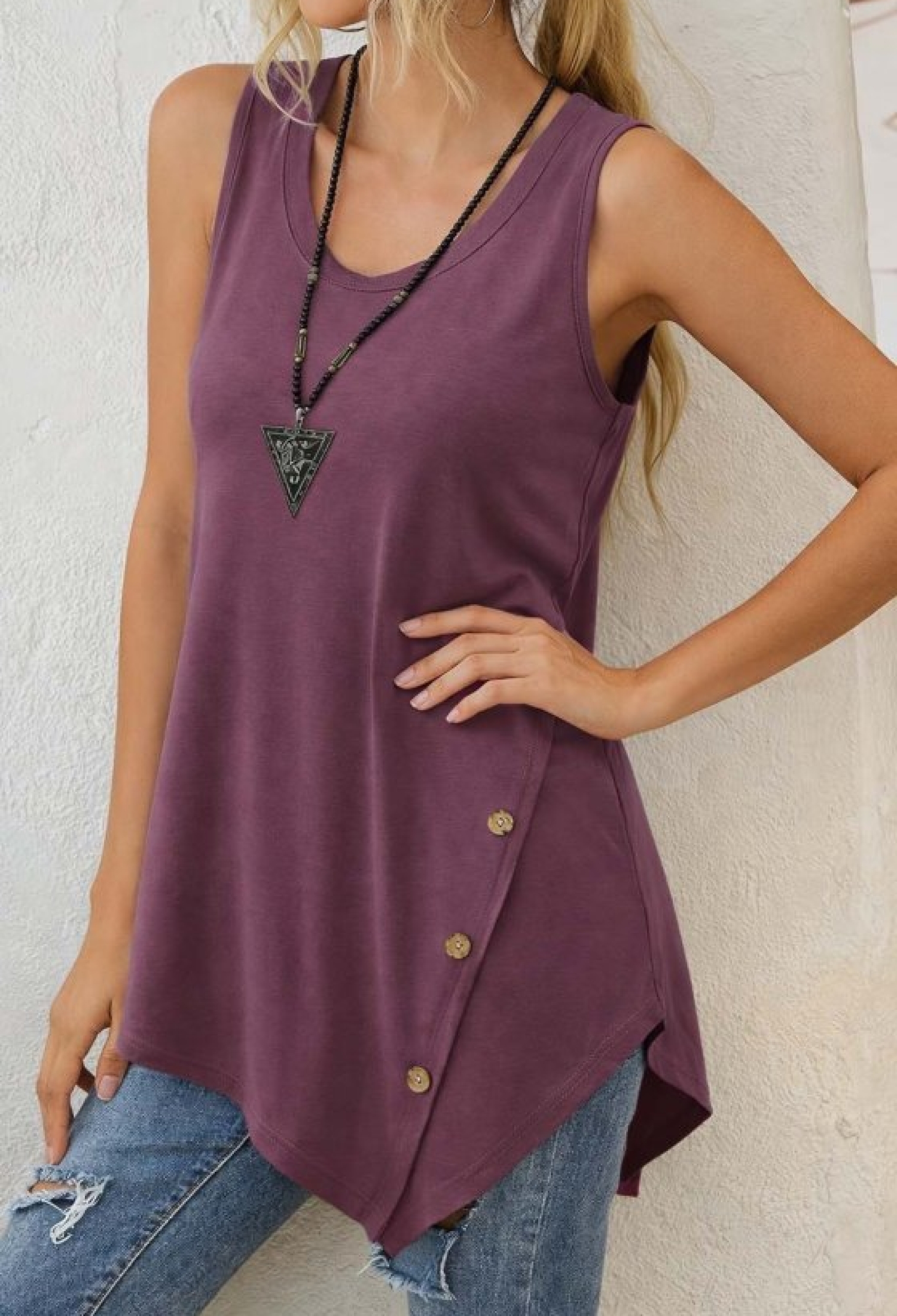 Purple Sleeveless Cap Sleeve Casual Blouse - Brand: Janes - Women & Kids, Baby Clothes Wholesale - TheBS Women