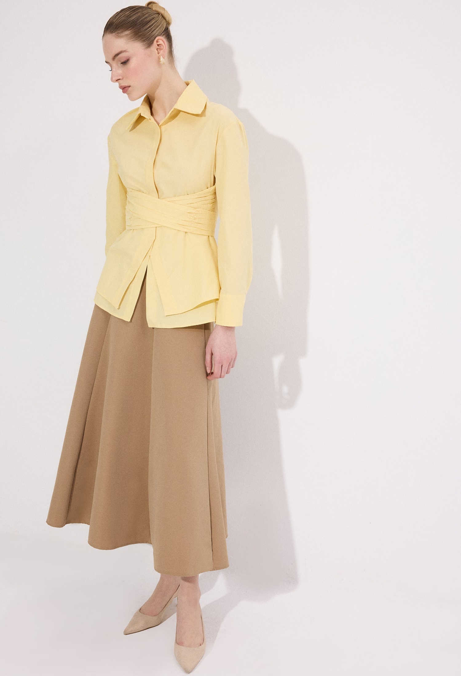 Elegant Buttoned Shirt With Notched Neck - Brand: Touche Prive - Women & Kids, Baby Clothes Wholesale - TheBS Women