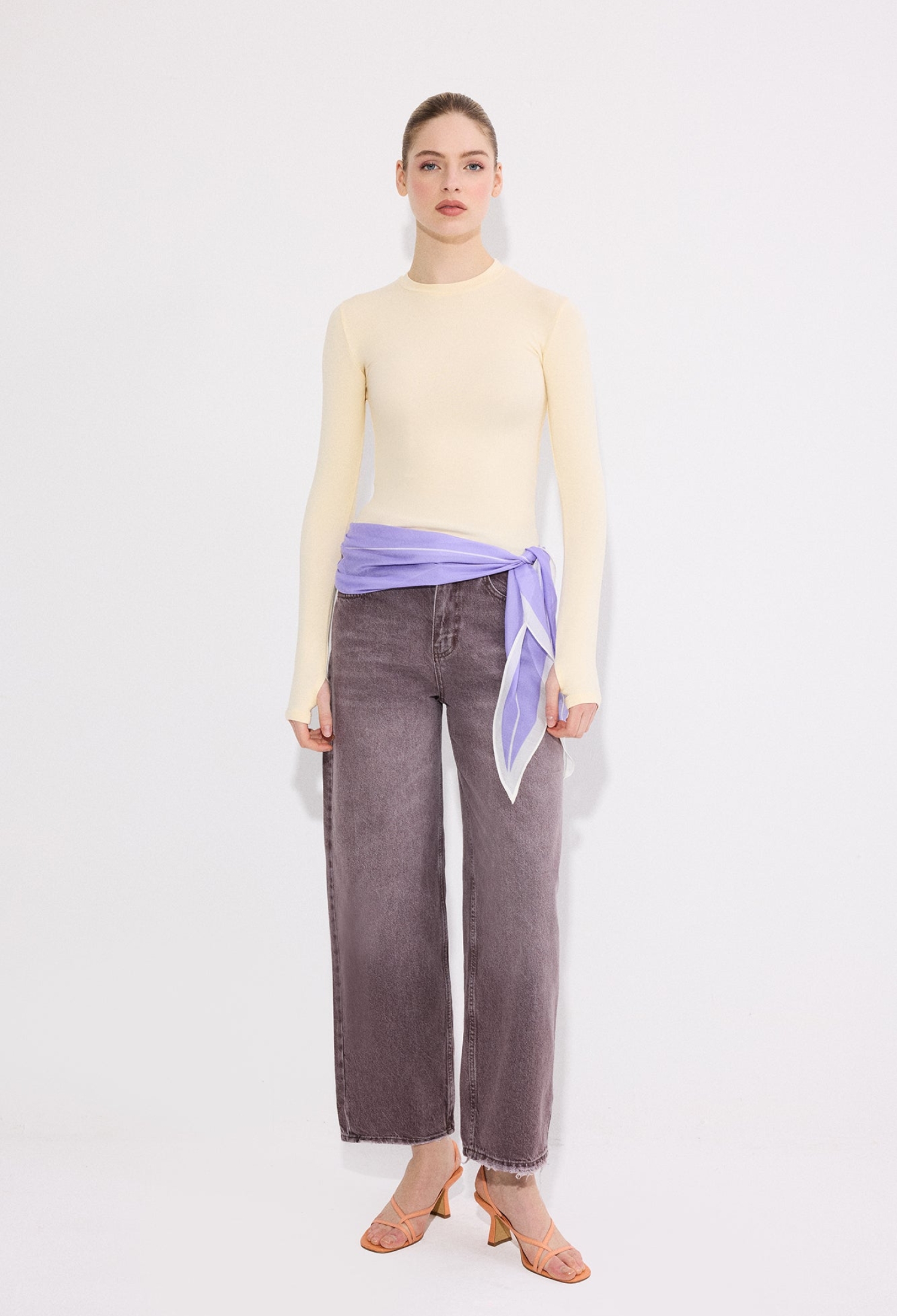 Beige Slim Fit Crew Neck Blouse - Brand: Touche Prive - Women & Kids, Baby Clothes Wholesale - TheBS Women