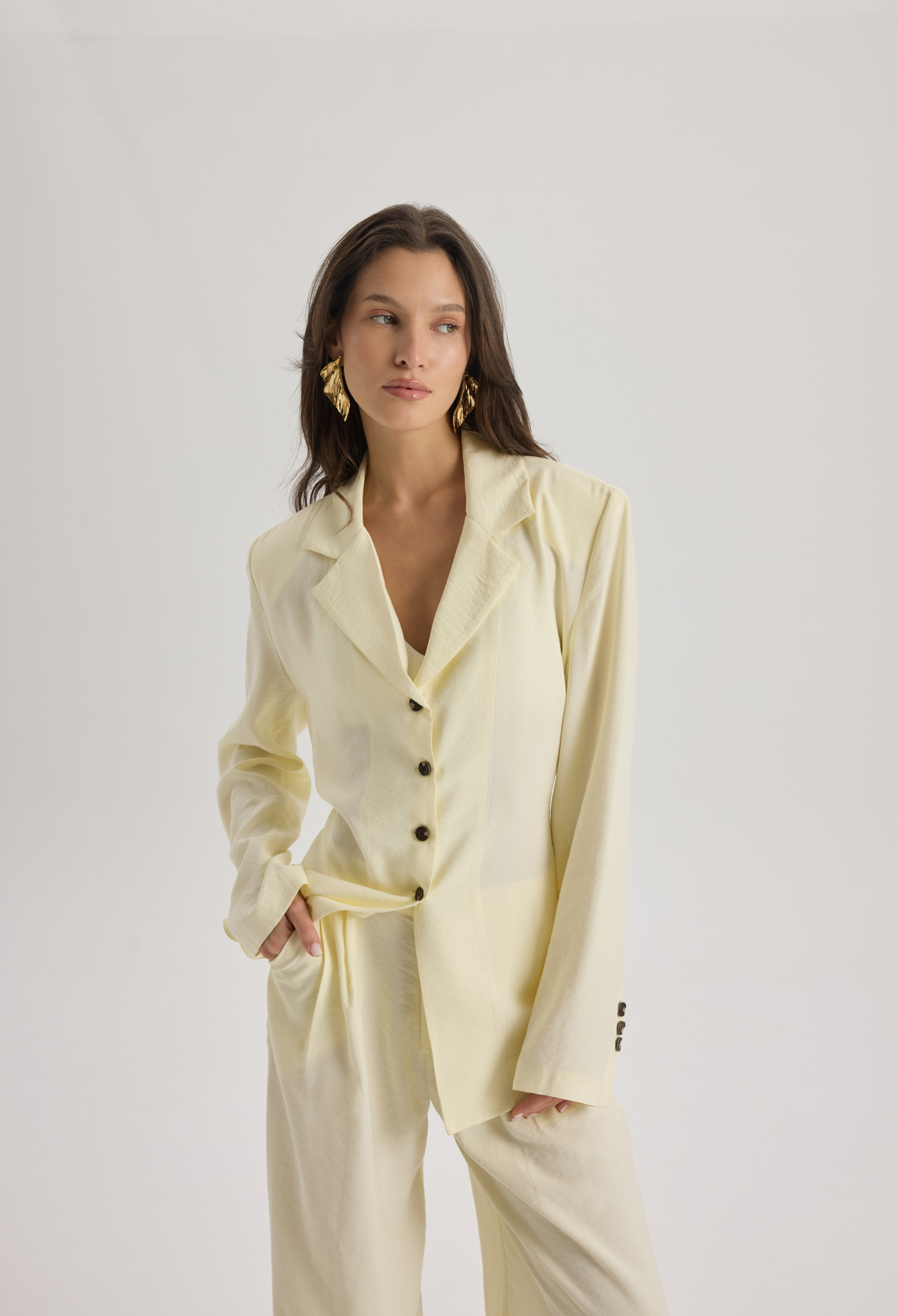 Beige Elegant Formal Wide Leg Set - Brand: Mai Collection - Women & Kids, Baby Clothes Wholesale - TheBS Women