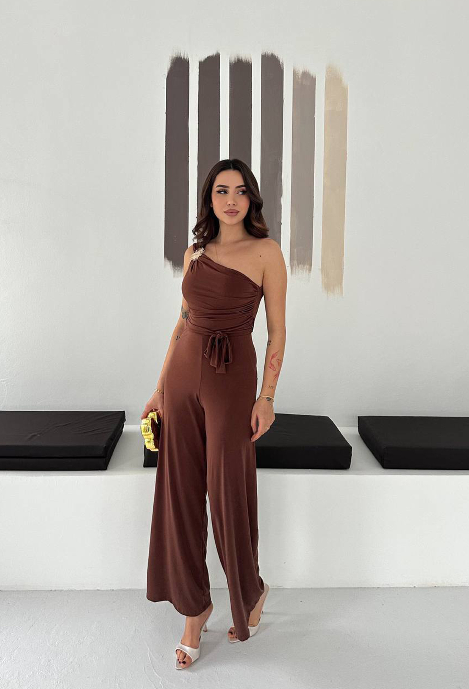 Elegant Tailored Jumpsuit With One Shoulder Neck - Brand: Mode Roy - Women & Kids, Baby Clothes Wholesale - TheBS Women