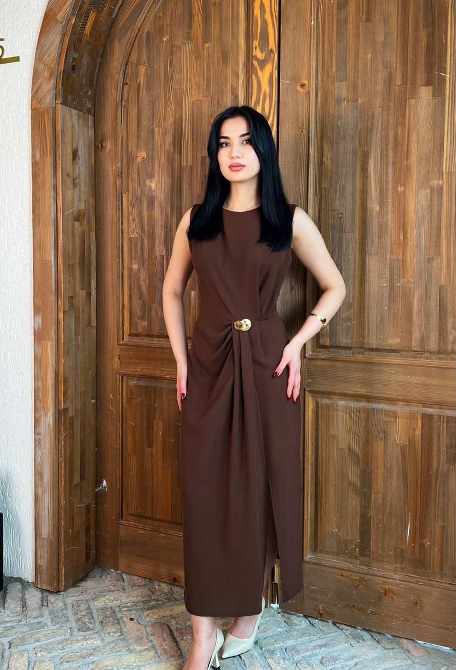 ElegantSheath Dress With Cap Sleeves - Brand: Mode Roy - Women & Kids, Baby Clothes Wholesale - TheBS Women