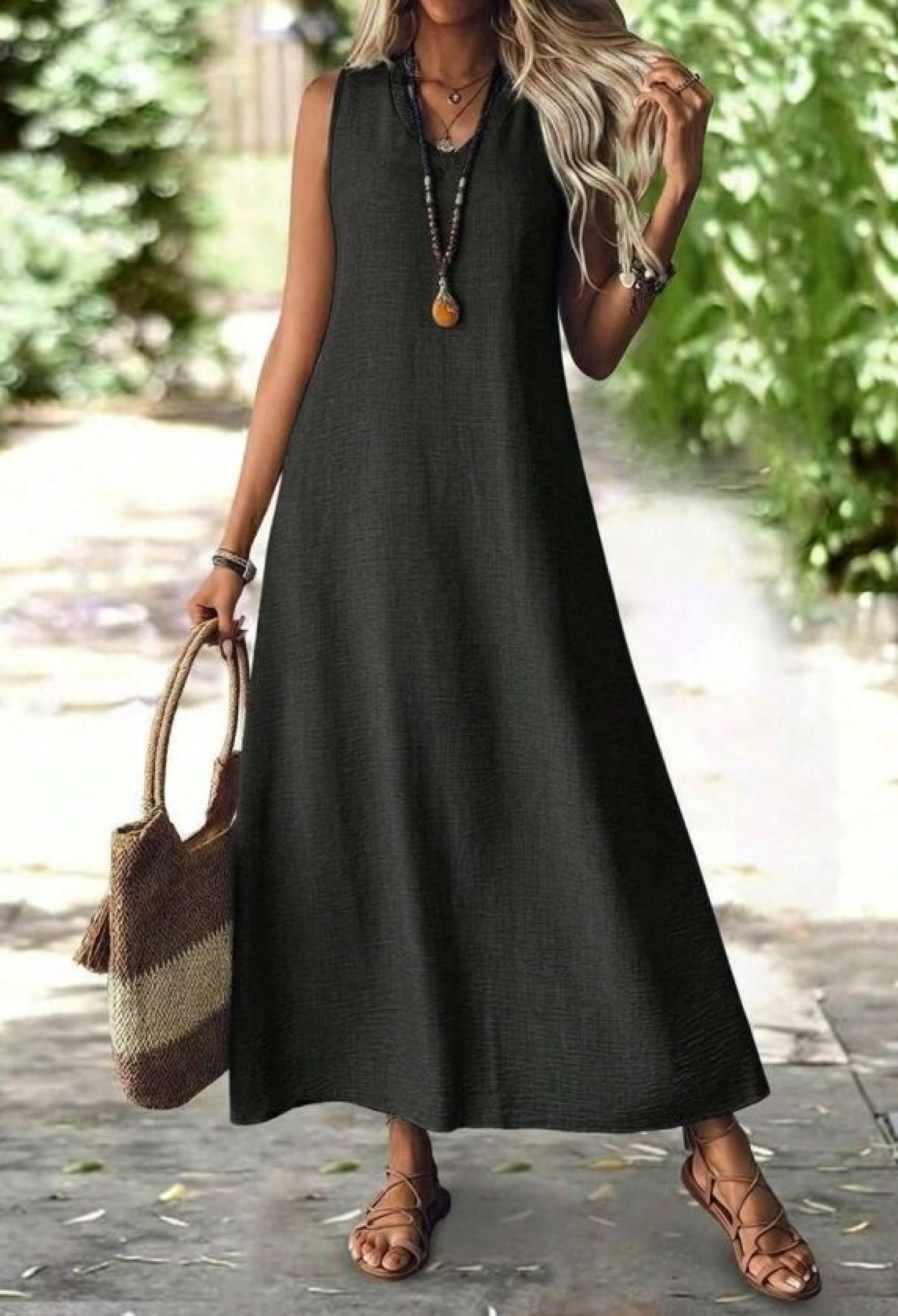 Black A-Line Casual Boho Elegant Dress With Cap Sleeves - Brand: Janes - Women & Kids, Baby Clothes Wholesale - TheBS Women