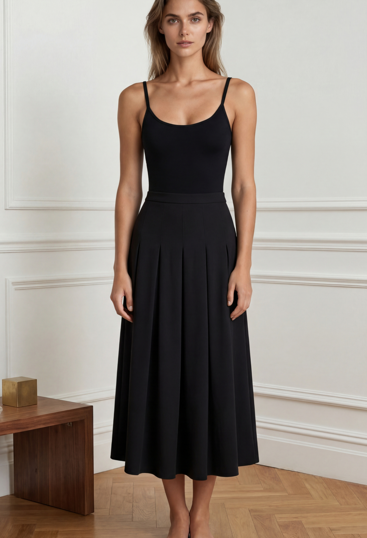 Elegant Pleated Midi Skirt High Waist Vintage Formal - Brand: Ouz Fashion - Women & Kids, Baby Clothes Wholesale - TheBS Women