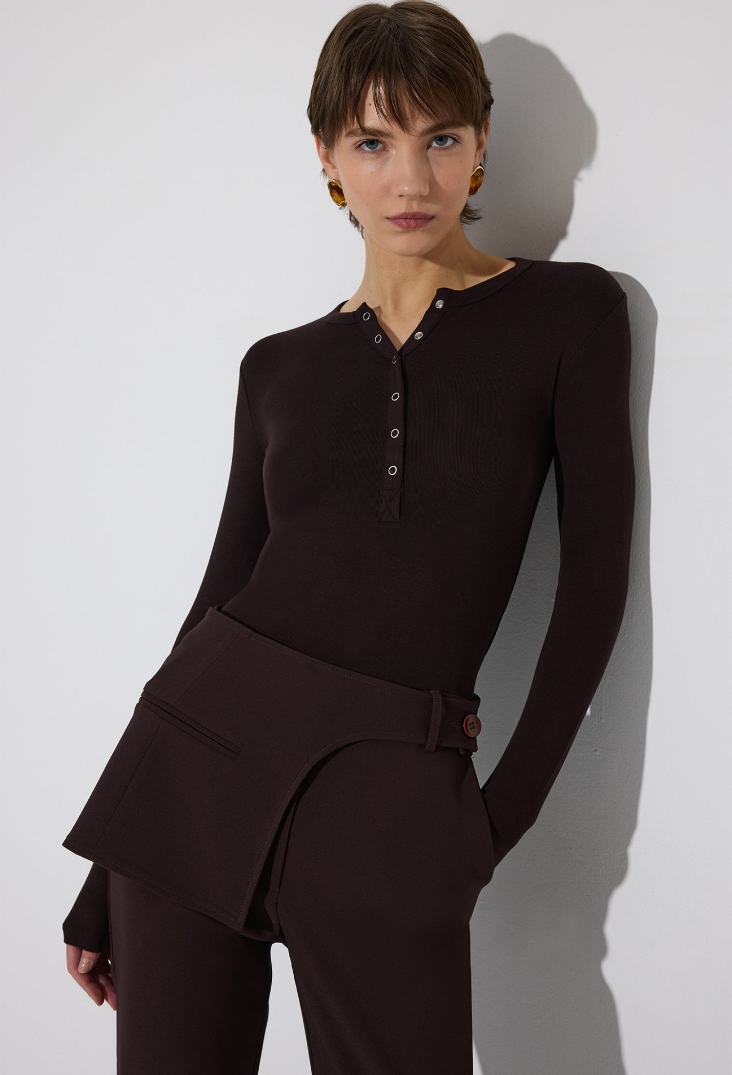 Elegant Blouse With Grandad Neck And Slim Fit - Brand: Touche Prive - Women & Kids, Baby Clothes Wholesale - TheBS Women