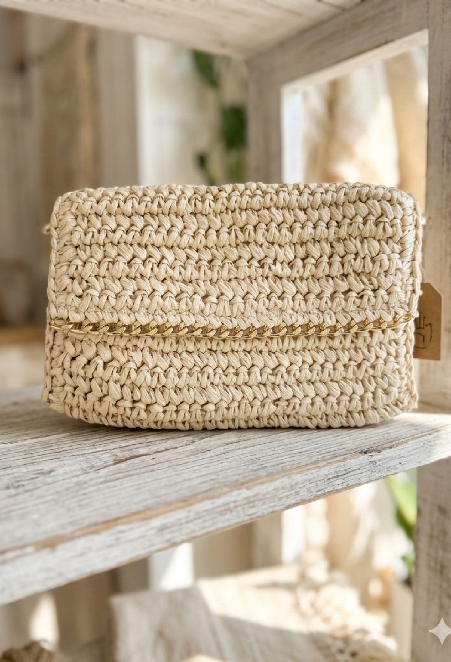 Hand Knitted Straw Bag 27x19x31 Cm - Beige - Brand: Axesoire - Women & Kids, Baby Clothes Wholesale - TheBS Women