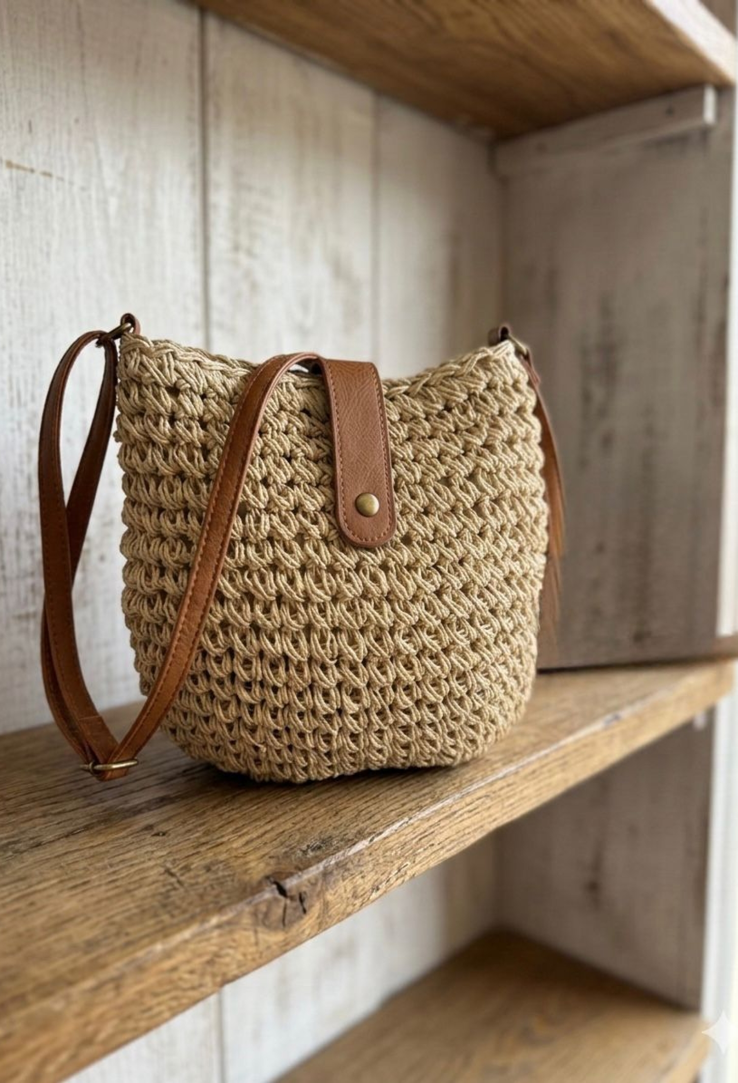 Hand Knitted Straw Bag 24x23 Cm - Brand: Axesoire - Women & Kids, Baby Clothes Wholesale - TheBS Women