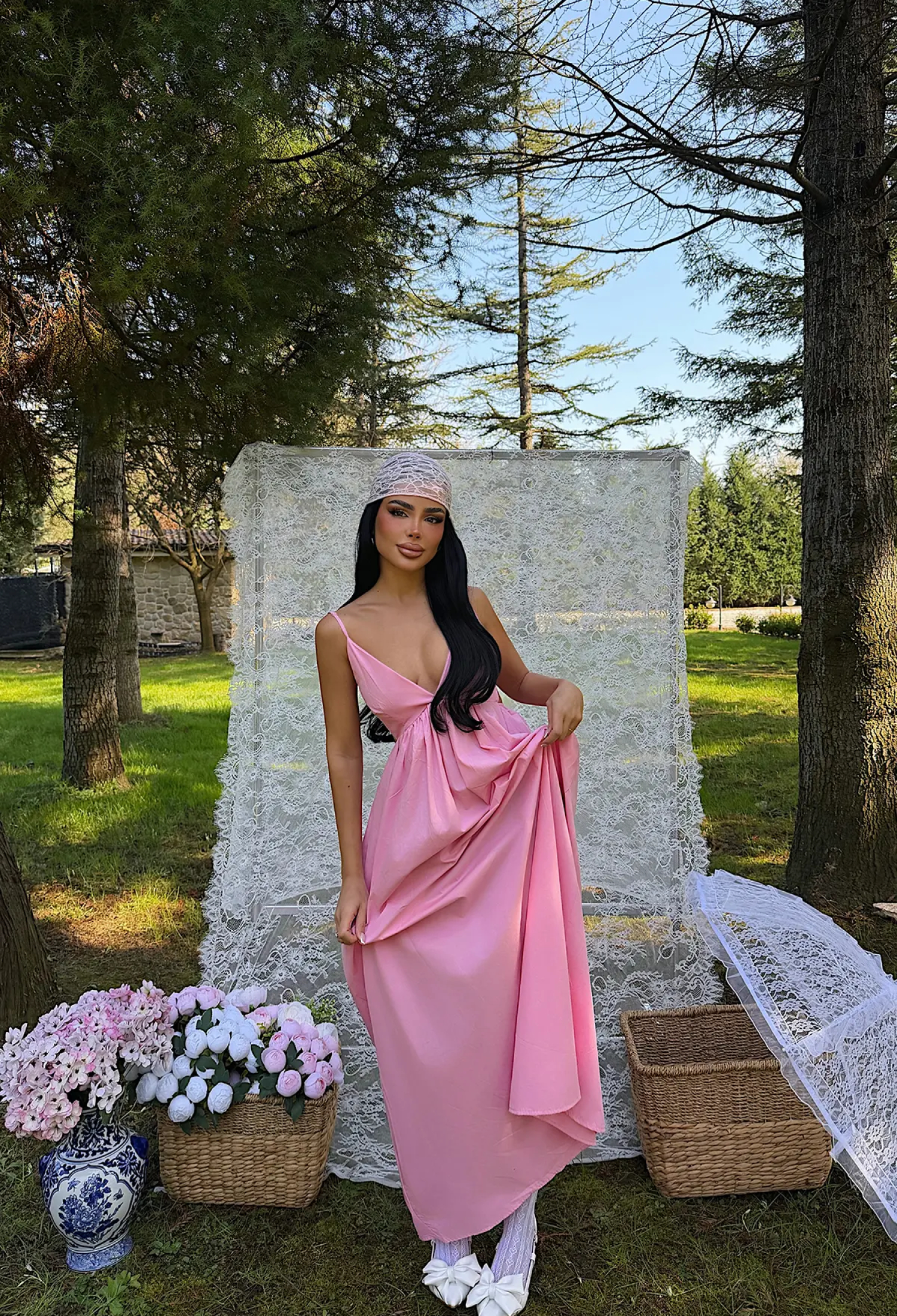 Elegant Slip Dress With Plunging Neck - Brand: EYYO ATELIER - Women & Kids, Baby Clothes Wholesale - TheBS Women