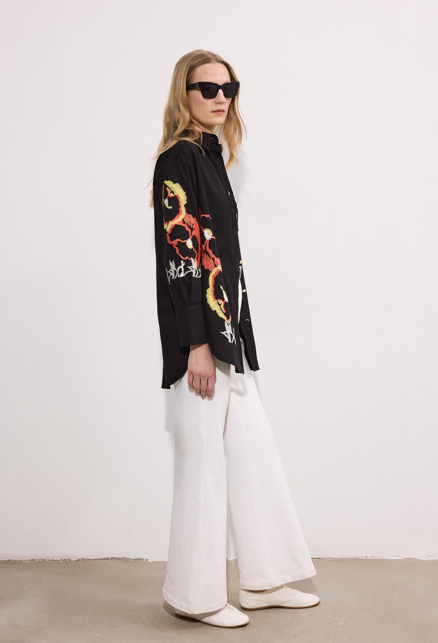 Floral Buttoned Long Sleeve Shirt - Brand: Touche Prive - Women & Kids, Baby Clothes Wholesale - TheBS Women