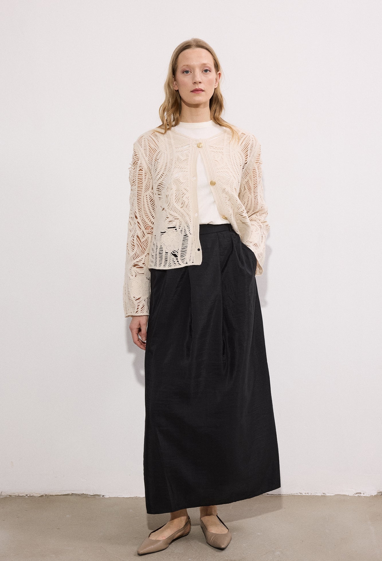 ElegantA-Line Maxi Skirt With High Waist - Brand: Touche Prive - Women & Kids, Baby Clothes Wholesale - TheBS Women