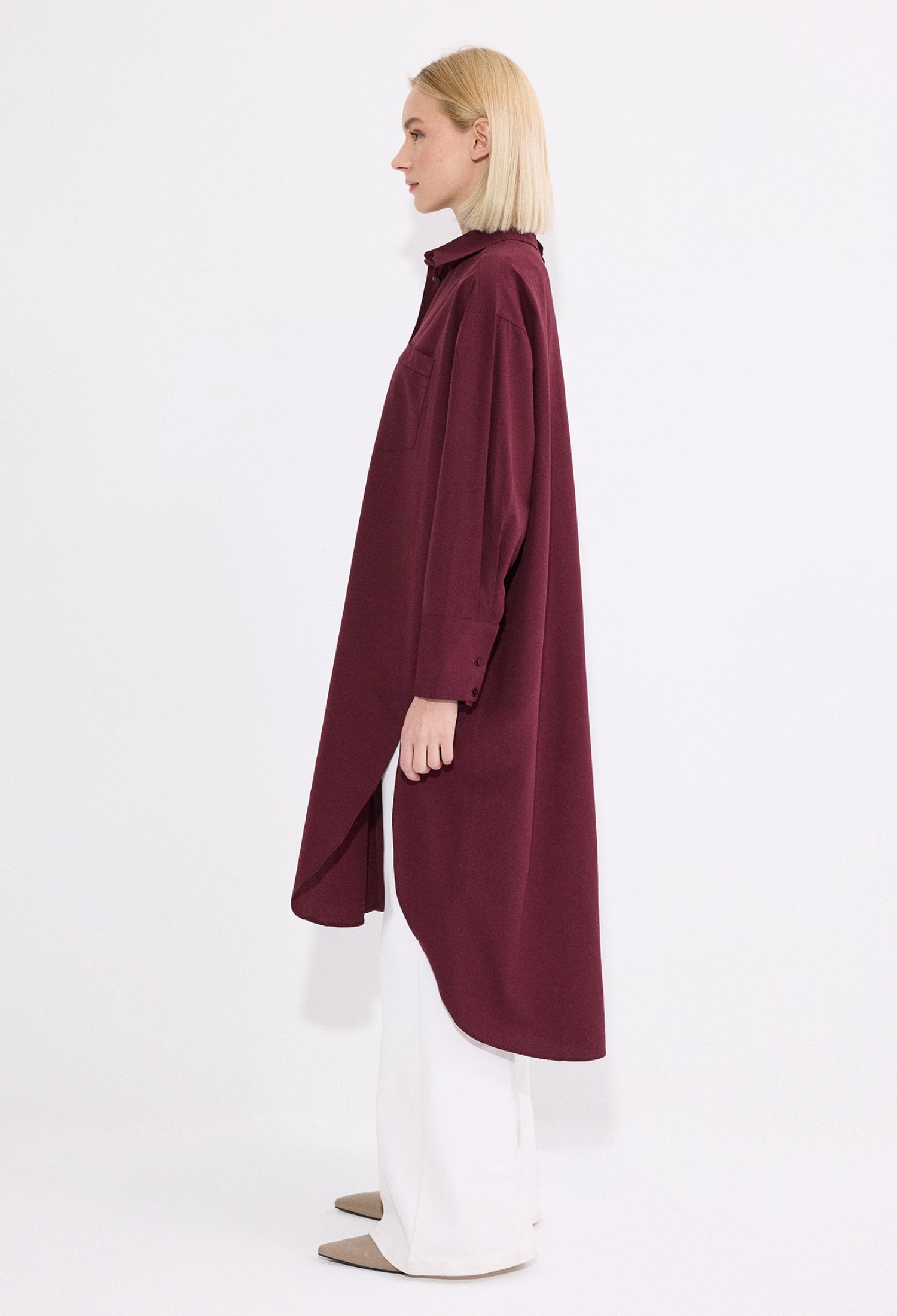 Oversized Fit Shawl Collar Shirt - Brand: Touche Prive - Women & Kids, Baby Clothes Wholesale - TheBS Women