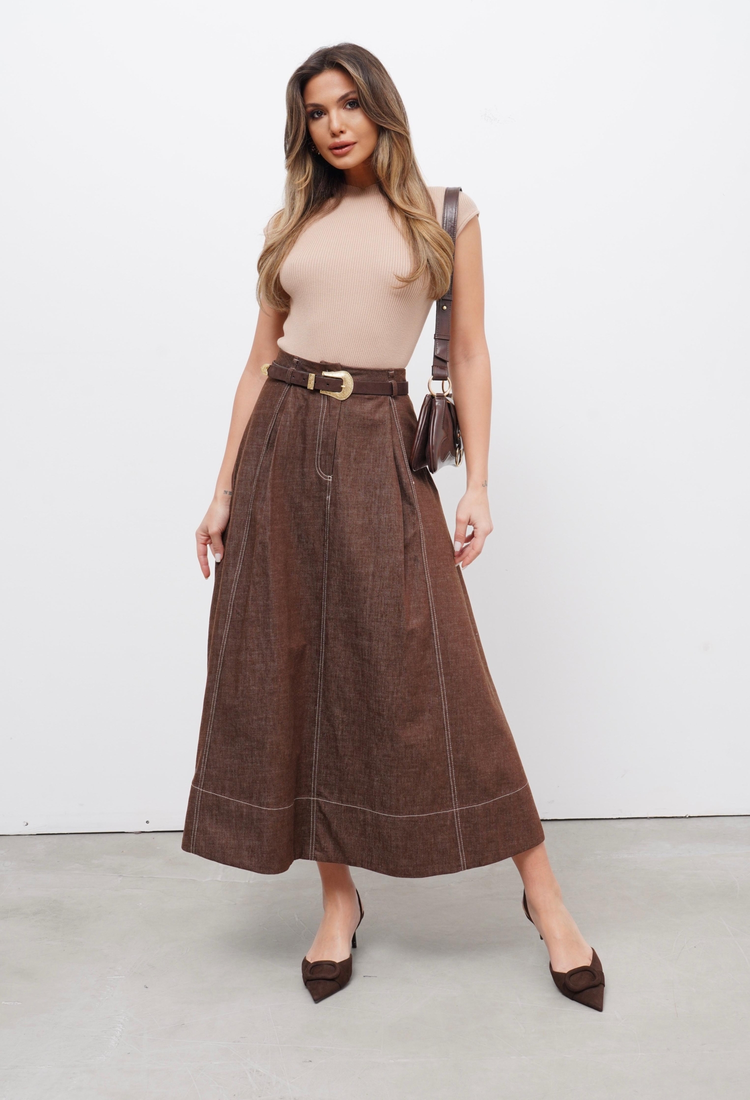 ElegantFlared Maxi Skirt - Brand: Cream Rouge - Women & Kids, Baby Clothes Wholesale - TheBS Women