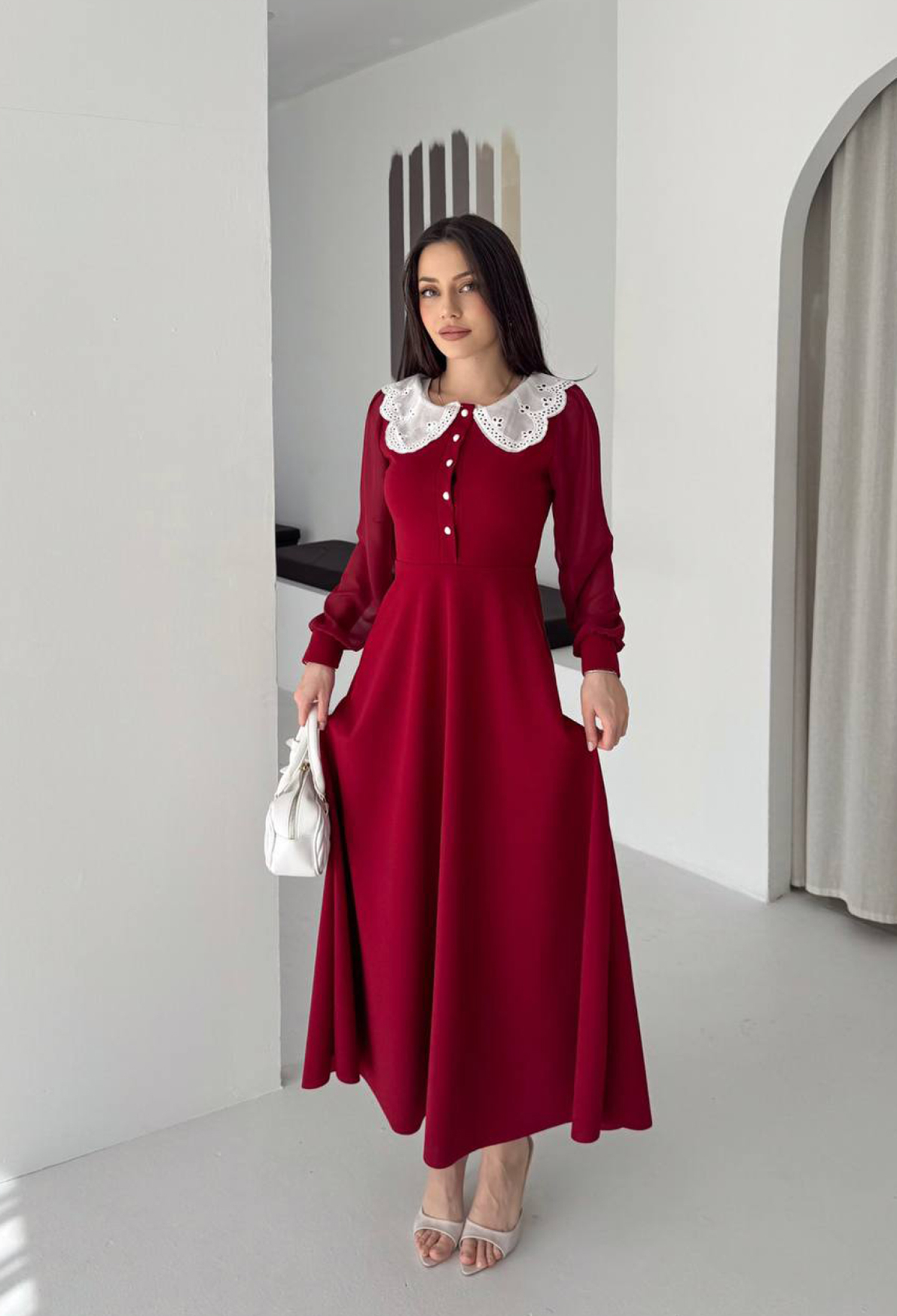 ClaretFit And Flare Maxi Dress - Brand: Mode Roy - Women & Kids, Baby Clothes Wholesale - TheBS Women