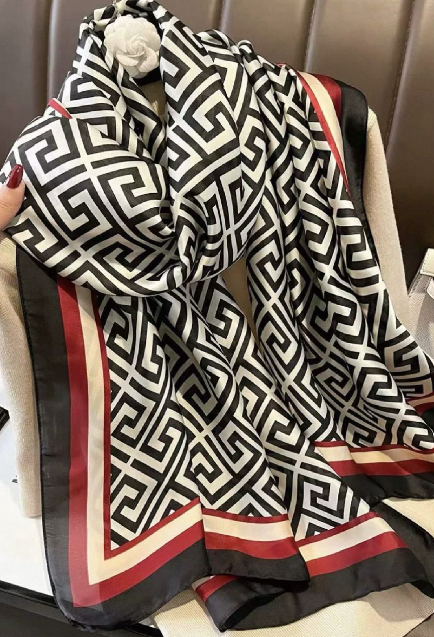 ElegantShawl With Geometric & Striped Patterns - Brand: Axesoire - Women & Kids, Baby Clothes Wholesale - TheBS Women