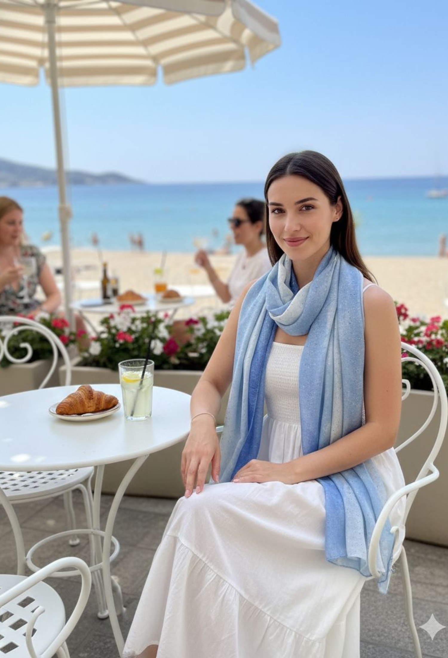 Blue Elegant Shawl With Ombre Sequins - Brand: Axesoire - Women & Kids, Baby Clothes Wholesale - TheBS Women