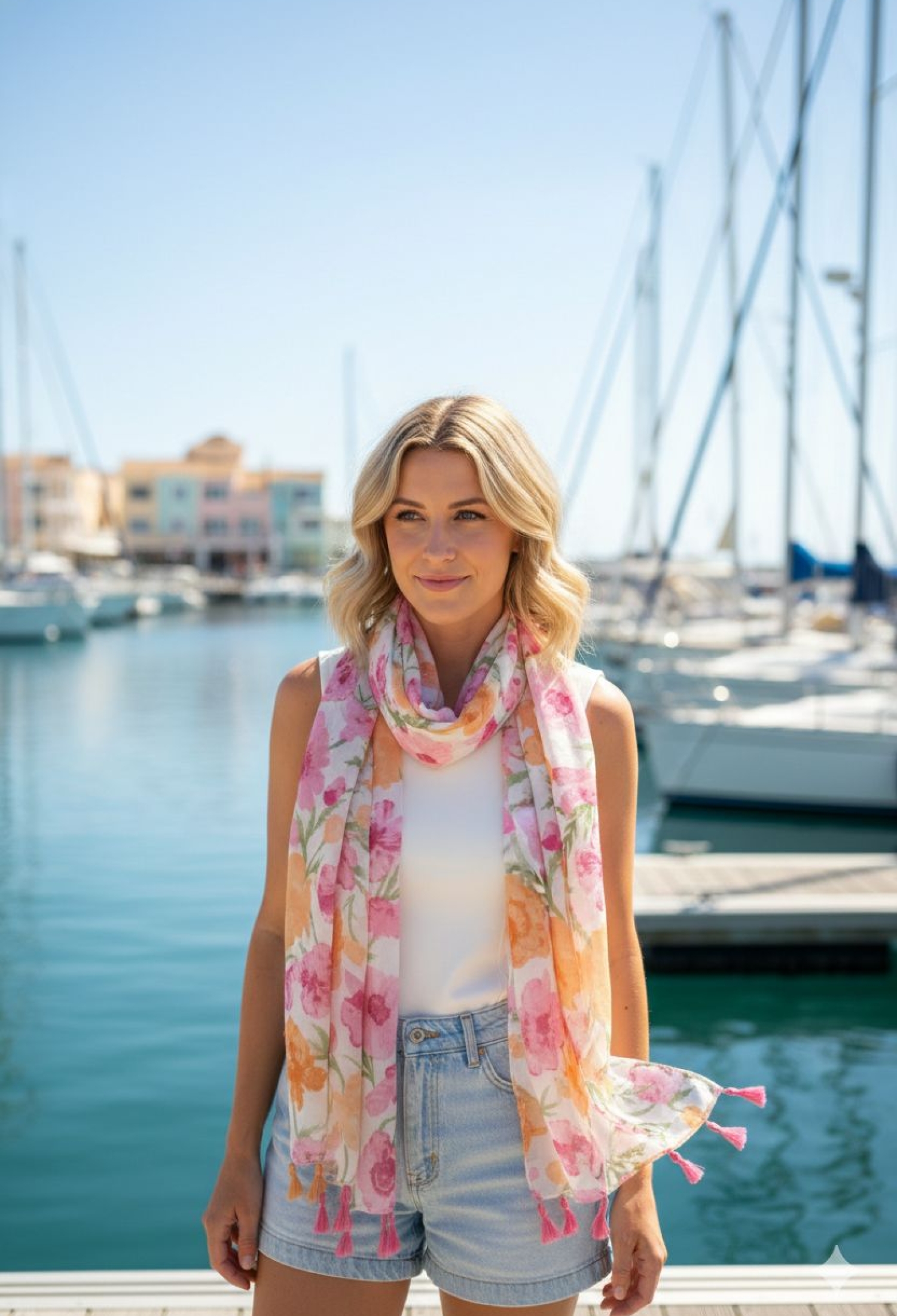 Pink Floral Shawl For Casual & Elegant Wear - Brand: Axesoire - Women & Kids, Baby Clothes Wholesale - TheBS Women