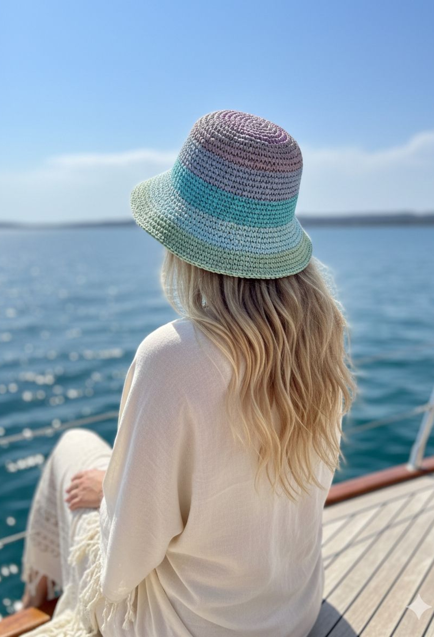 Pink Casual Boho Striped Ombre Hat For Summer - Brand: Axesoire - Women & Kids, Baby Clothes Wholesale - TheBS Women