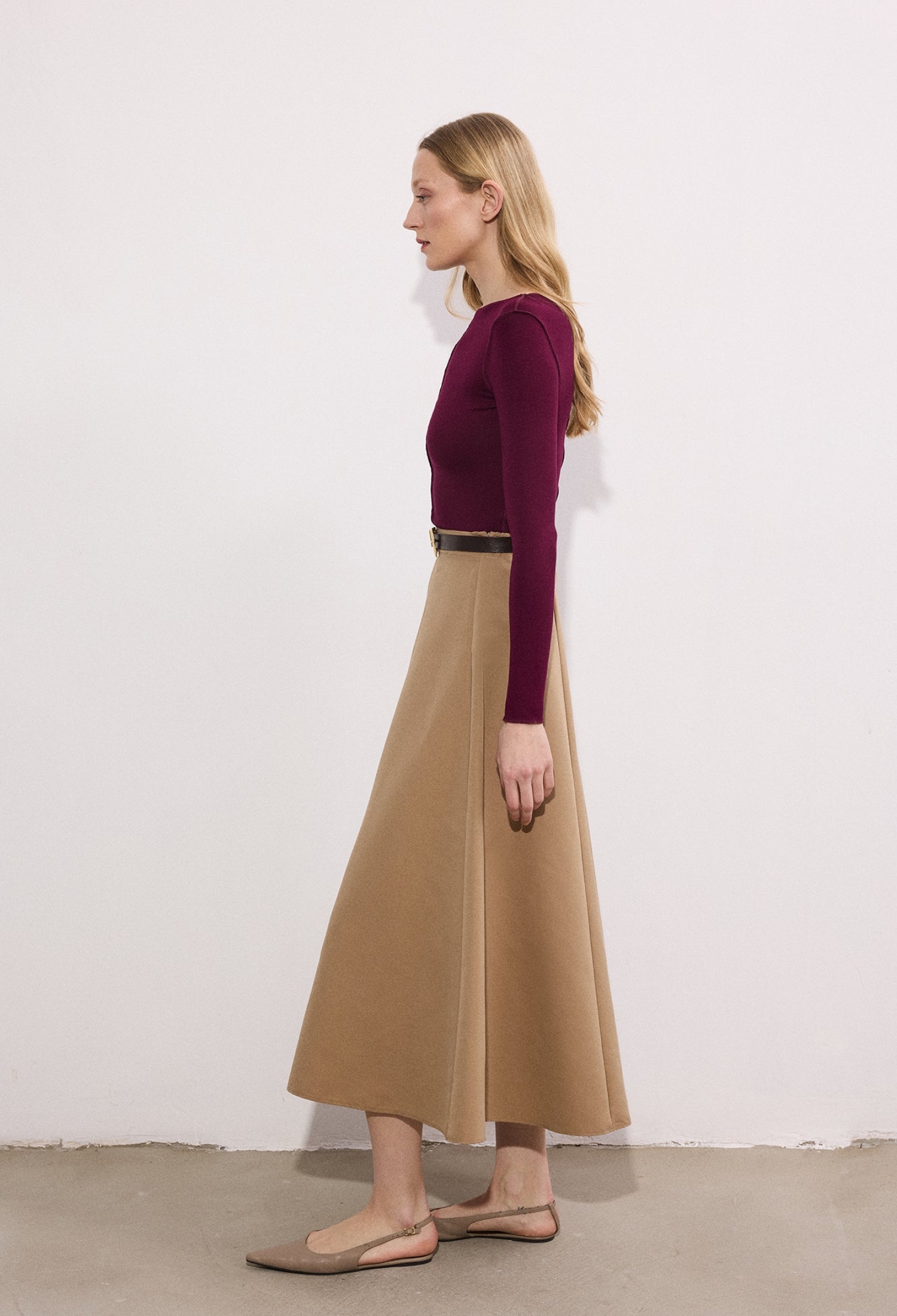 Claret Red Elegant Slim Fit Blouse - Brand: Touche Prive - Women & Kids, Baby Clothes Wholesale - TheBS Women