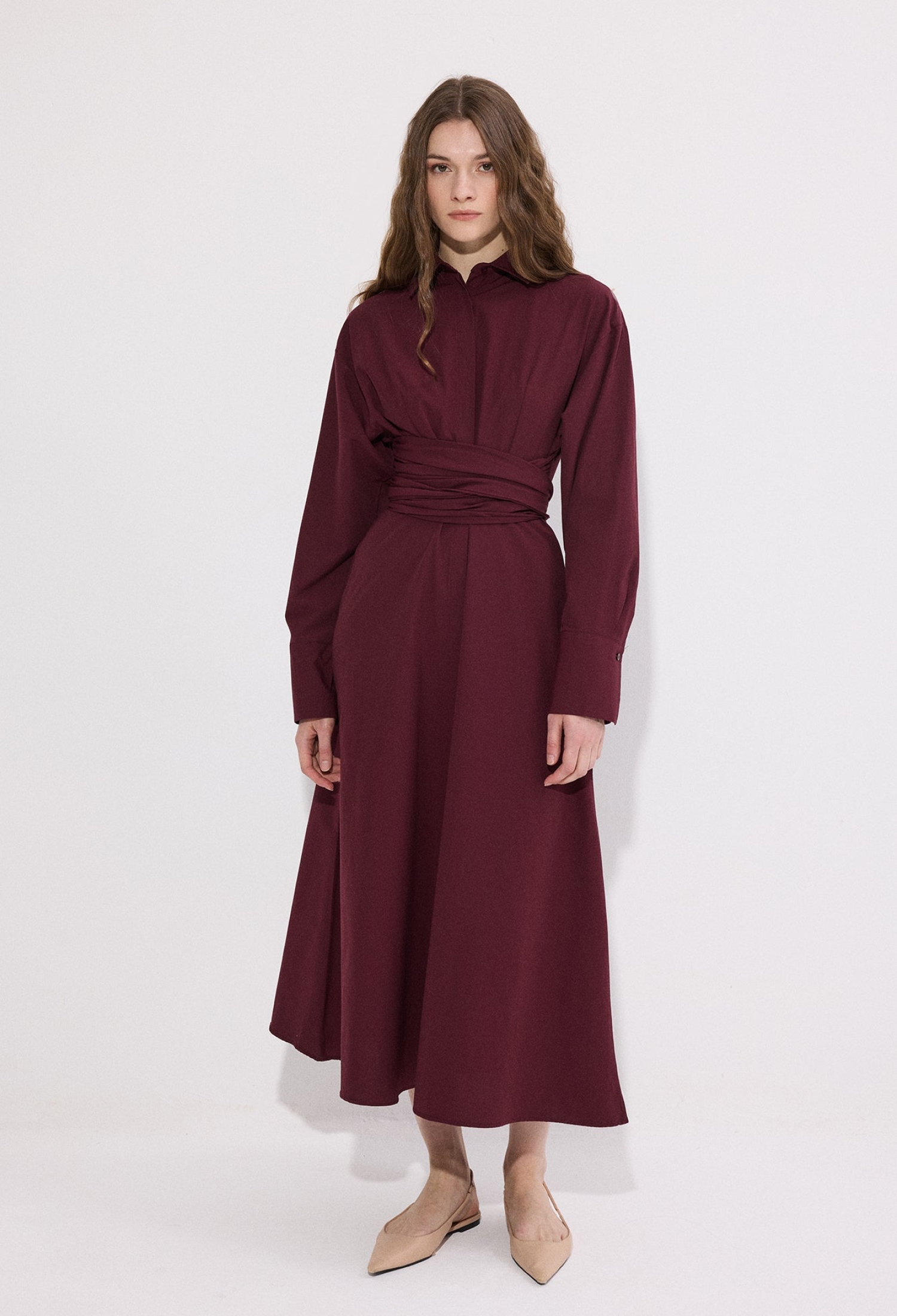 Elegant Vintage Midi Shirt Dress - Brand: Touche Prive - Women & Kids, Baby Clothes Wholesale - TheBS Women