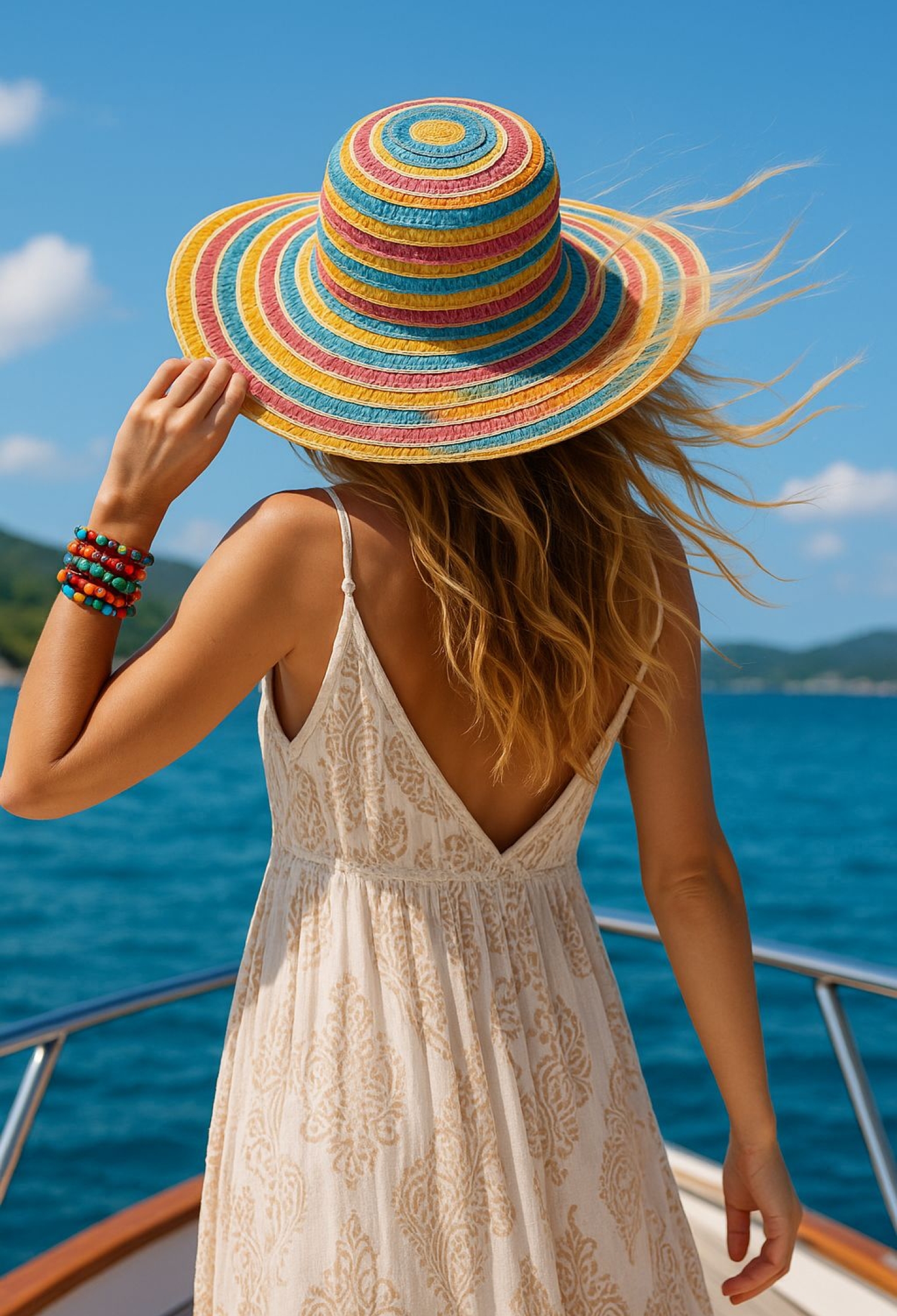 Yellow Boho Striped Hat - Brand: Axesoire - Women & Kids, Baby Clothes Wholesale - TheBS Women