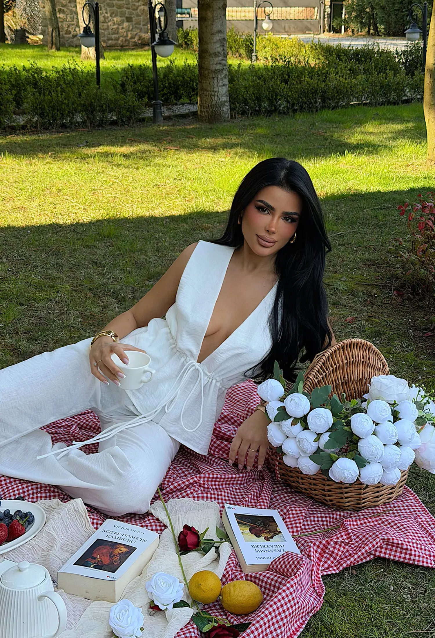 White Elegant Sleeveless Palazzo Set - Brand: EYYO ATELIER - Women & Kids, Baby Clothes Wholesale - TheBS Women