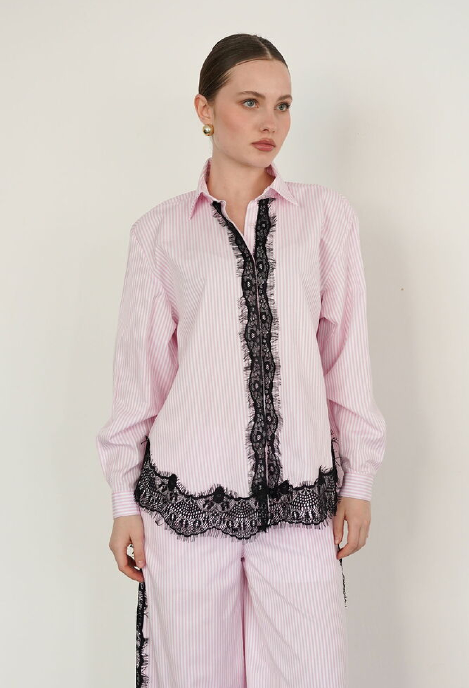 Striped Elegant Buttoned Polo Neck Shirt - Brand: Topshow - Women & Kids, Baby Clothes Wholesale - TheBS Women