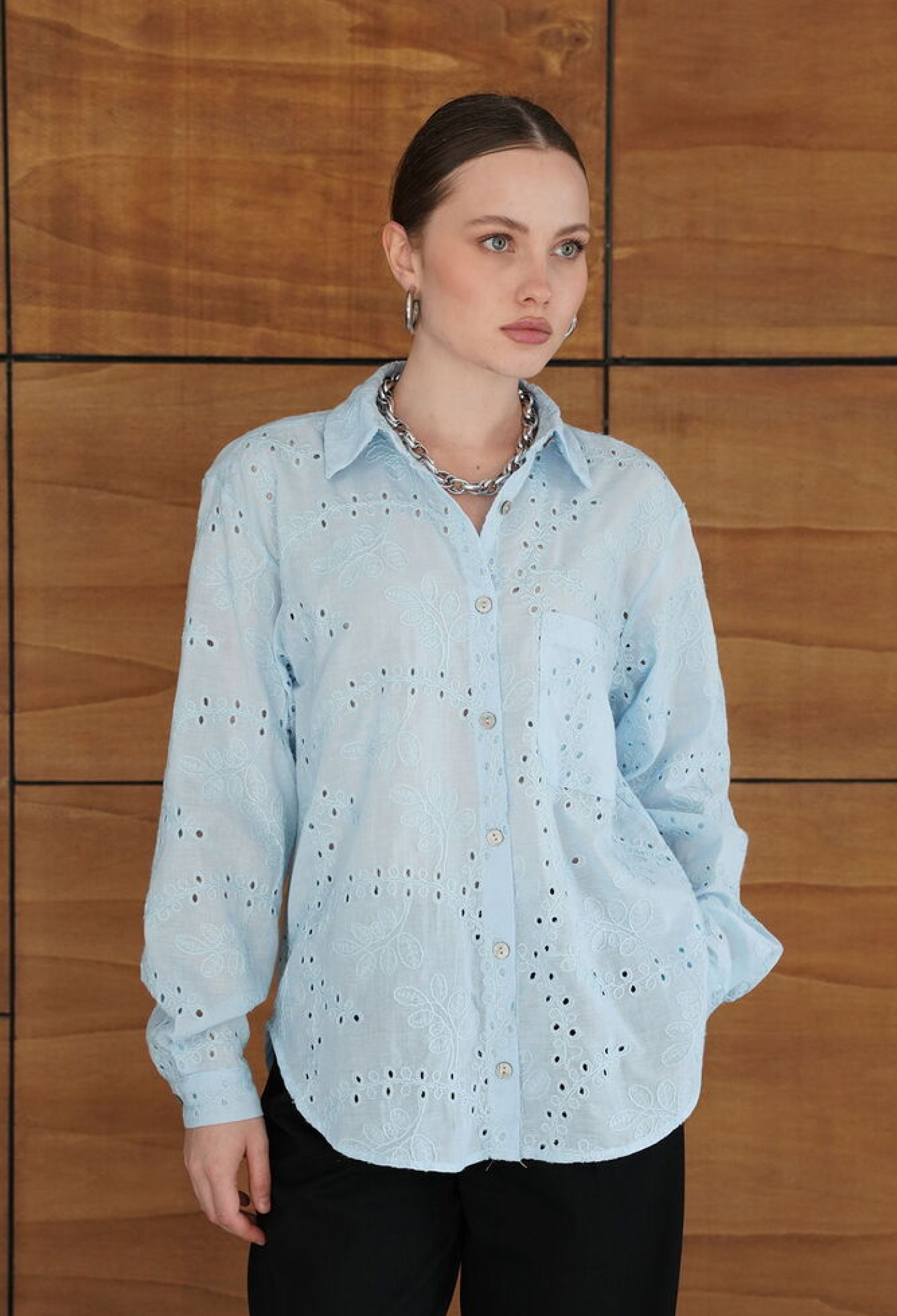 Shirt With Floral Pattern And Shawl Collar - Brand: Topshow - Women & Kids, Baby Clothes Wholesale - TheBS Women