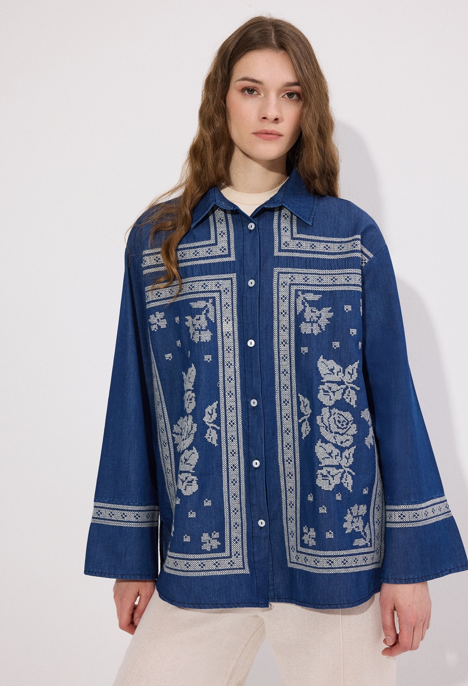 Blue Casual Boho Elegant Shirt - Brand: Touche Prive - Women & Kids, Baby Clothes Wholesale - TheBS Women