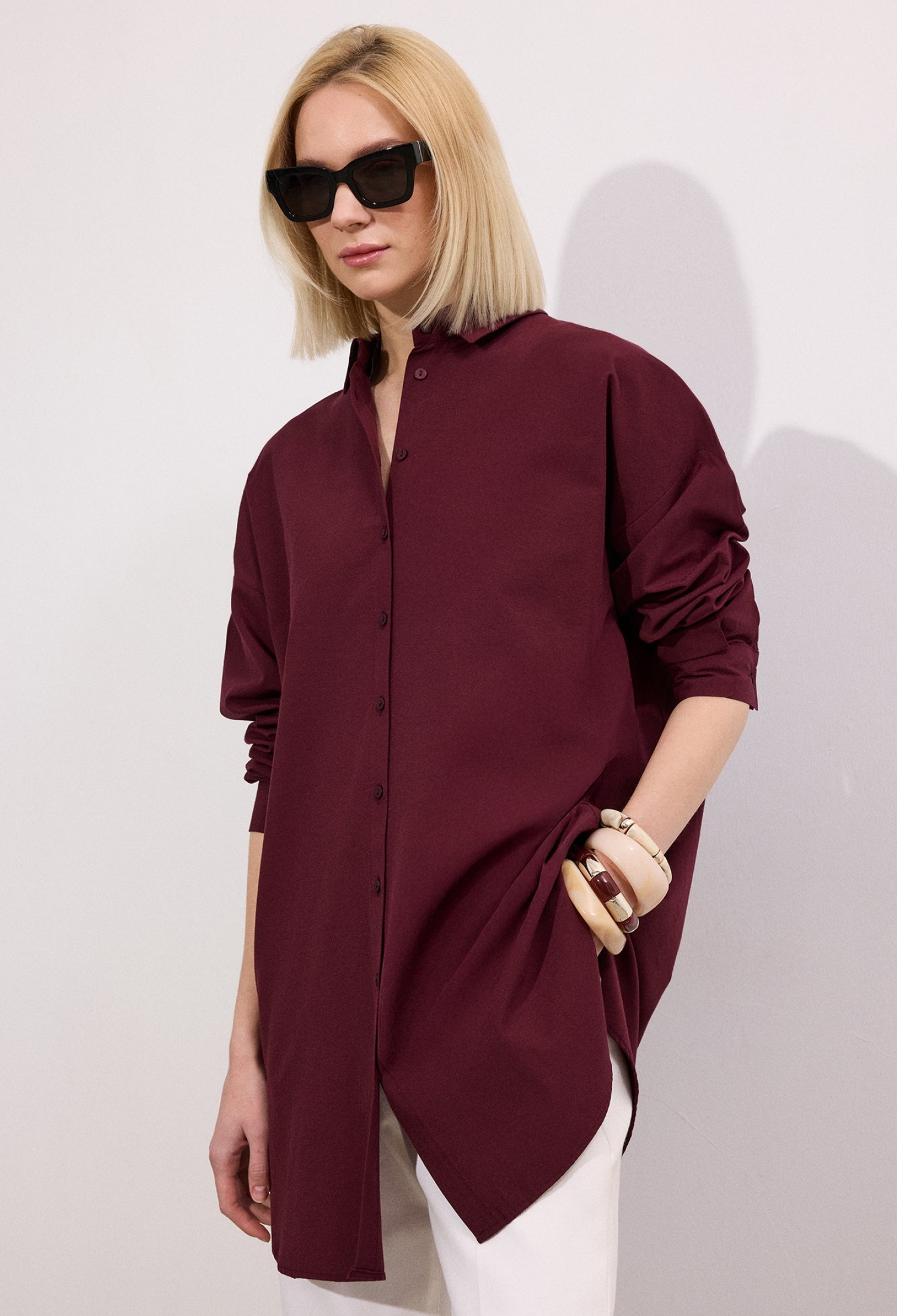 Shirt With Polo Neck And Oversized Fit - Brand: Touche Prive - Women & Kids, Baby Clothes Wholesale - TheBS Women