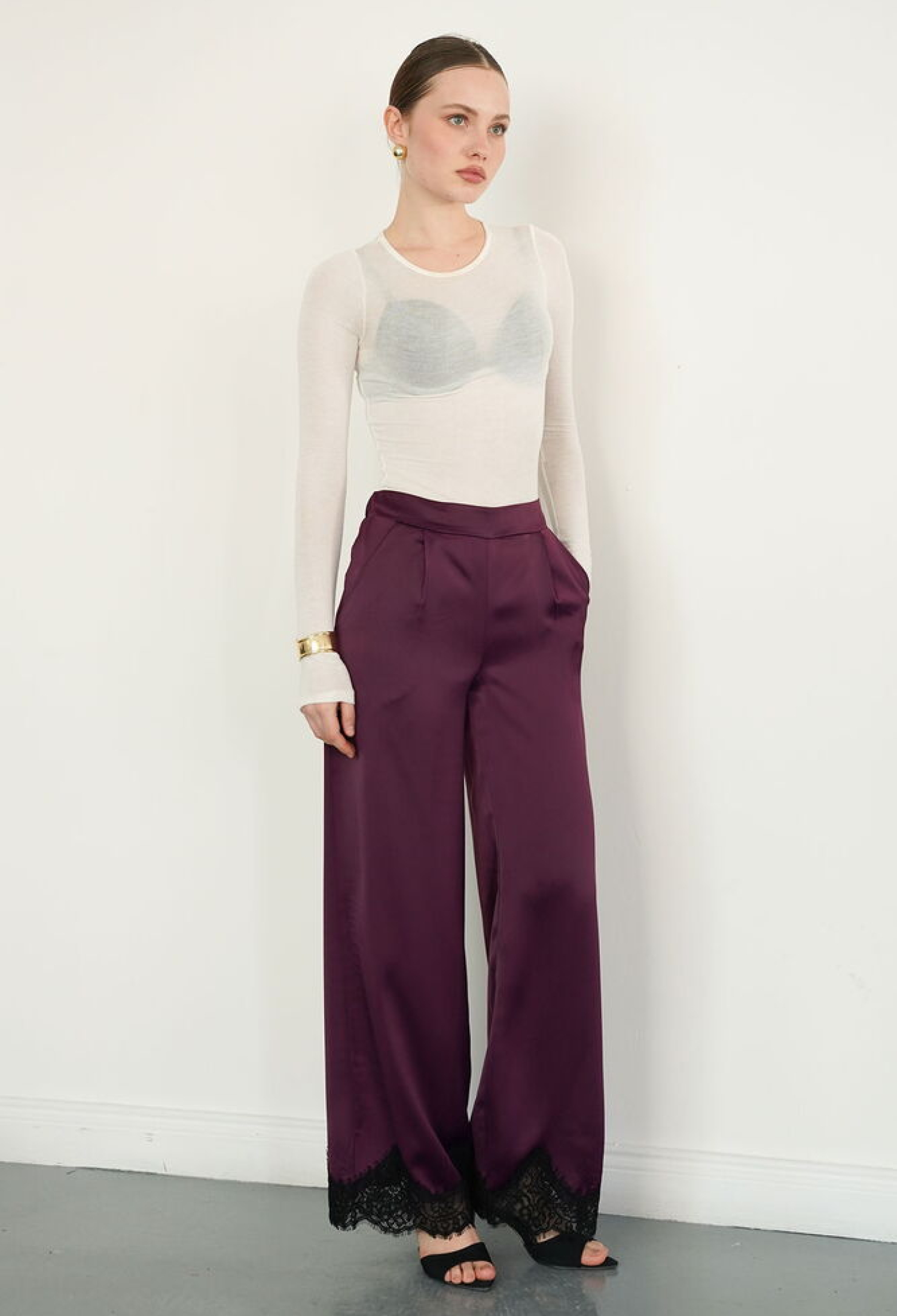 Claret Red Palazzo Pants - Brand: Topshow - Women & Kids, Baby Clothes Wholesale - TheBS Women