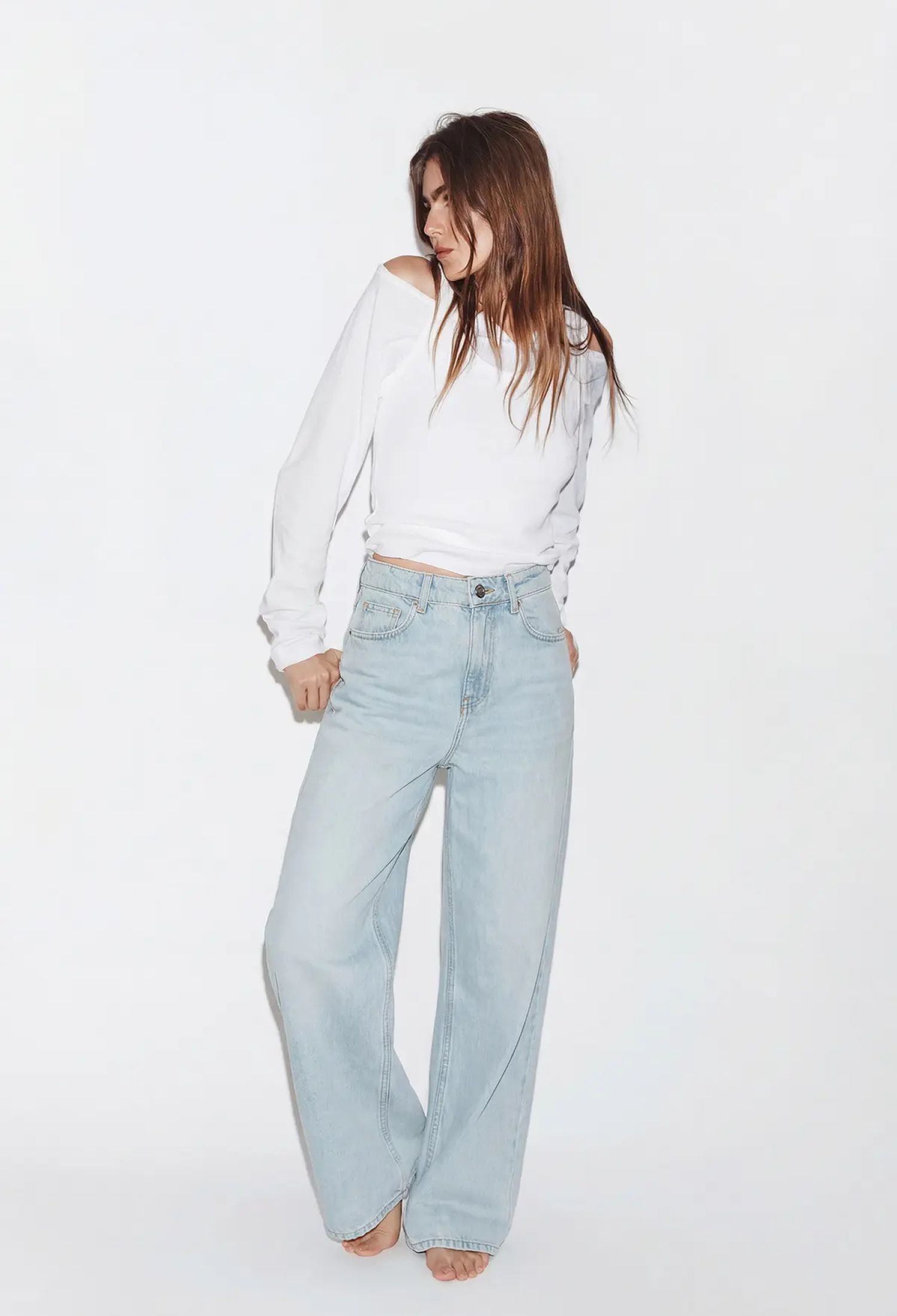 Blue Mom Jeans High Waist Wide Leg Buttoned - Brand: EYYO ATELIER - Women & Kids, Baby Clothes Wholesale - TheBS Women